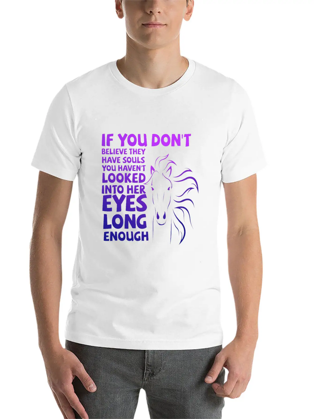 Horse Rider Farm Design With Horse Head And Saying Unisex Casual T-Shirt – Clean Design For Daily Comfort