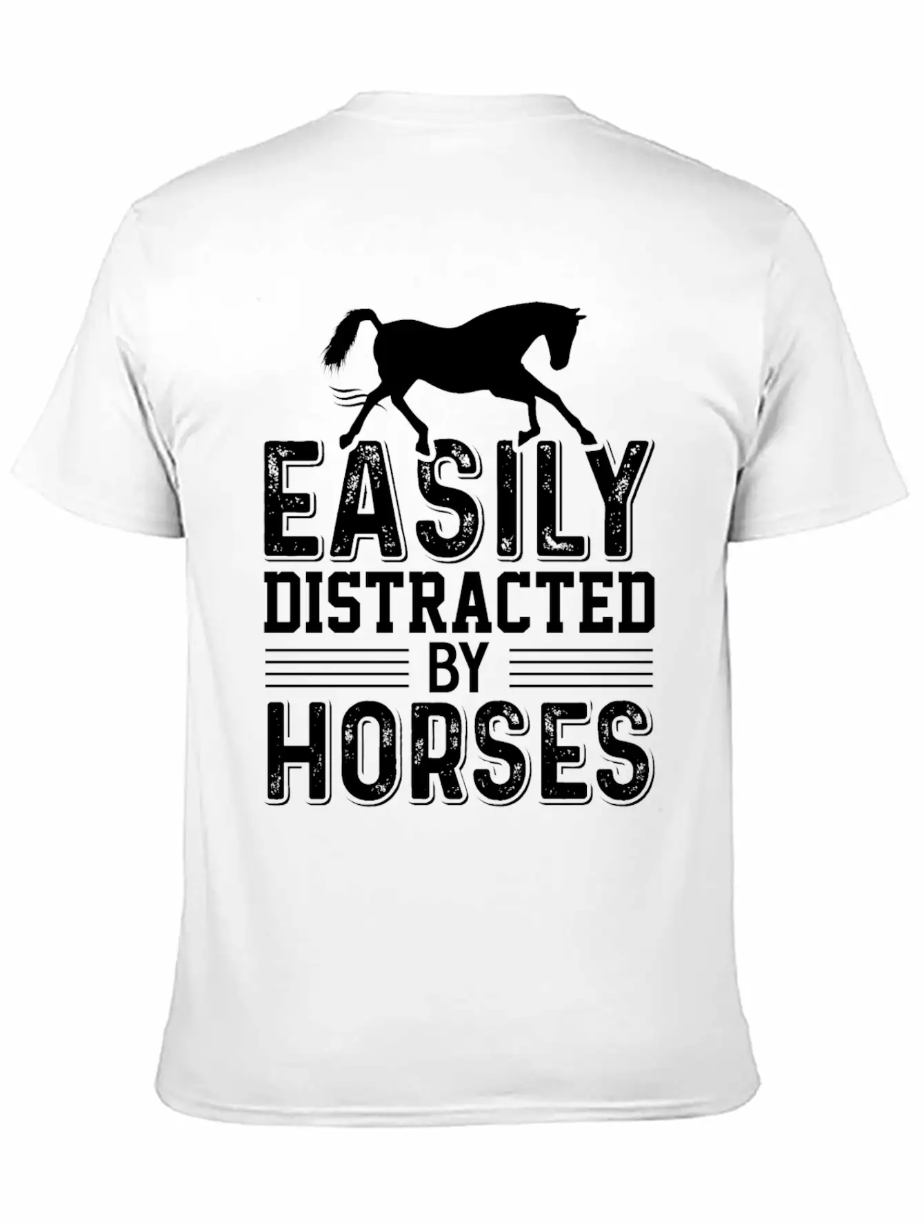 Horse Riding Easily Distracted By Horses Classic Cotton Tee – Unisex Comfort For Any Season