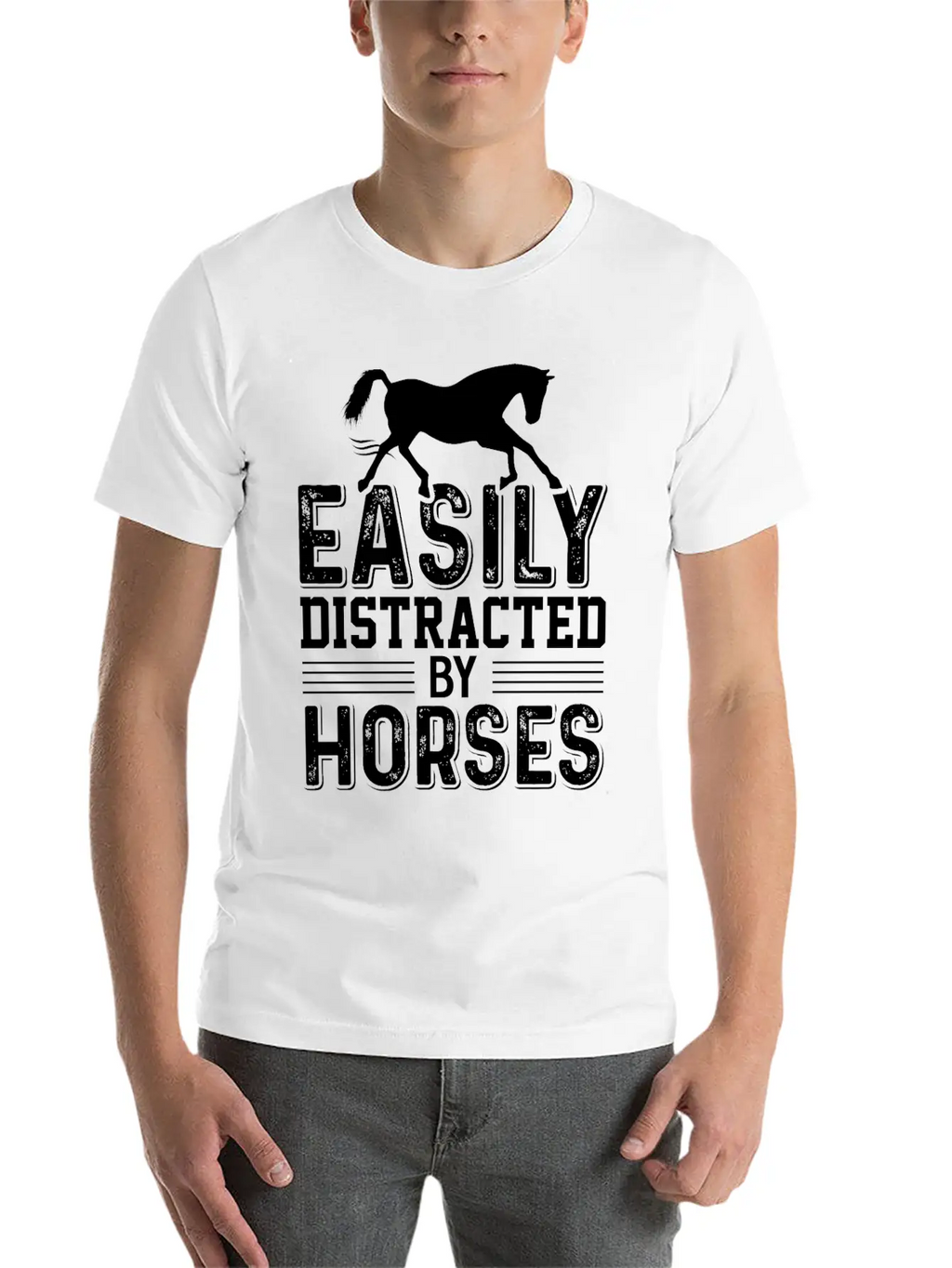 Horse Riding Easily Distracted By Horses Classic Cotton Tee – Unisex Comfort For Any Season