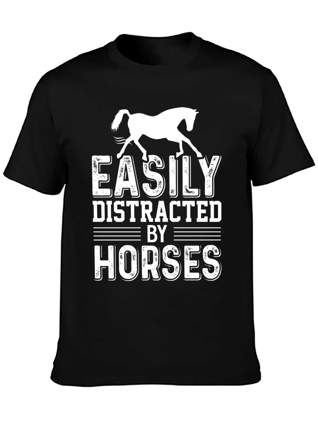 Horse Riding Easily Distracted By Horses Classic Cotton Tee – Unisex Comfort For Any Season