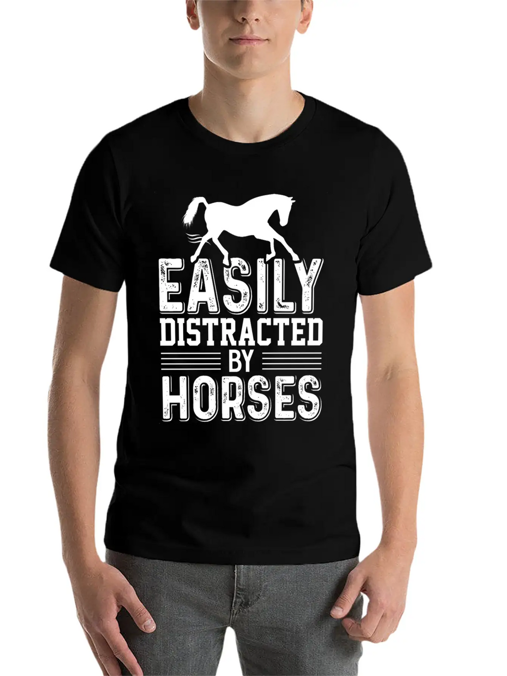 Horse Riding Easily Distracted By Horses Classic Cotton Tee – Unisex Comfort For Any Season