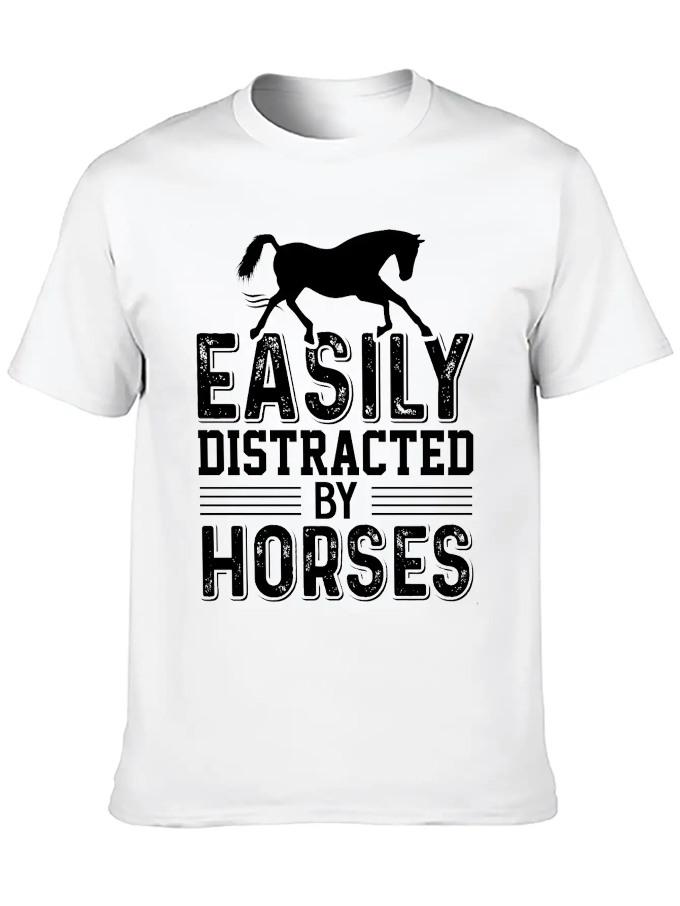 Horse Riding Easily Distracted By Horses Classic Cotton Tee – Unisex Comfort For Any Season