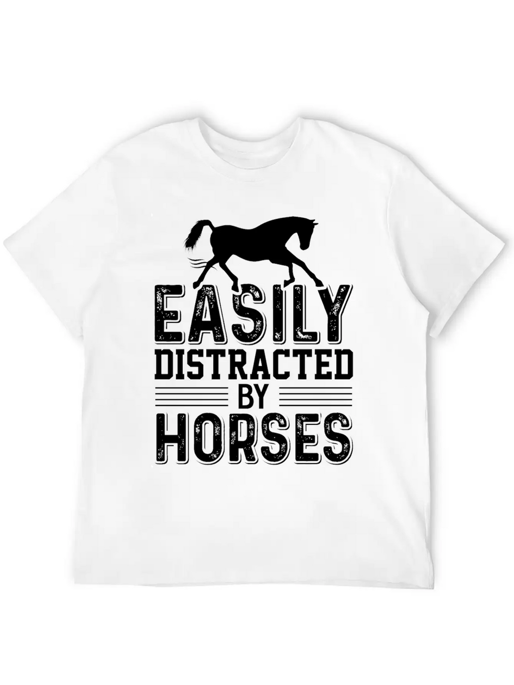 Horse Riding Easily Distracted By Horses Classic Cotton Tee – Unisex Comfort For Any Season