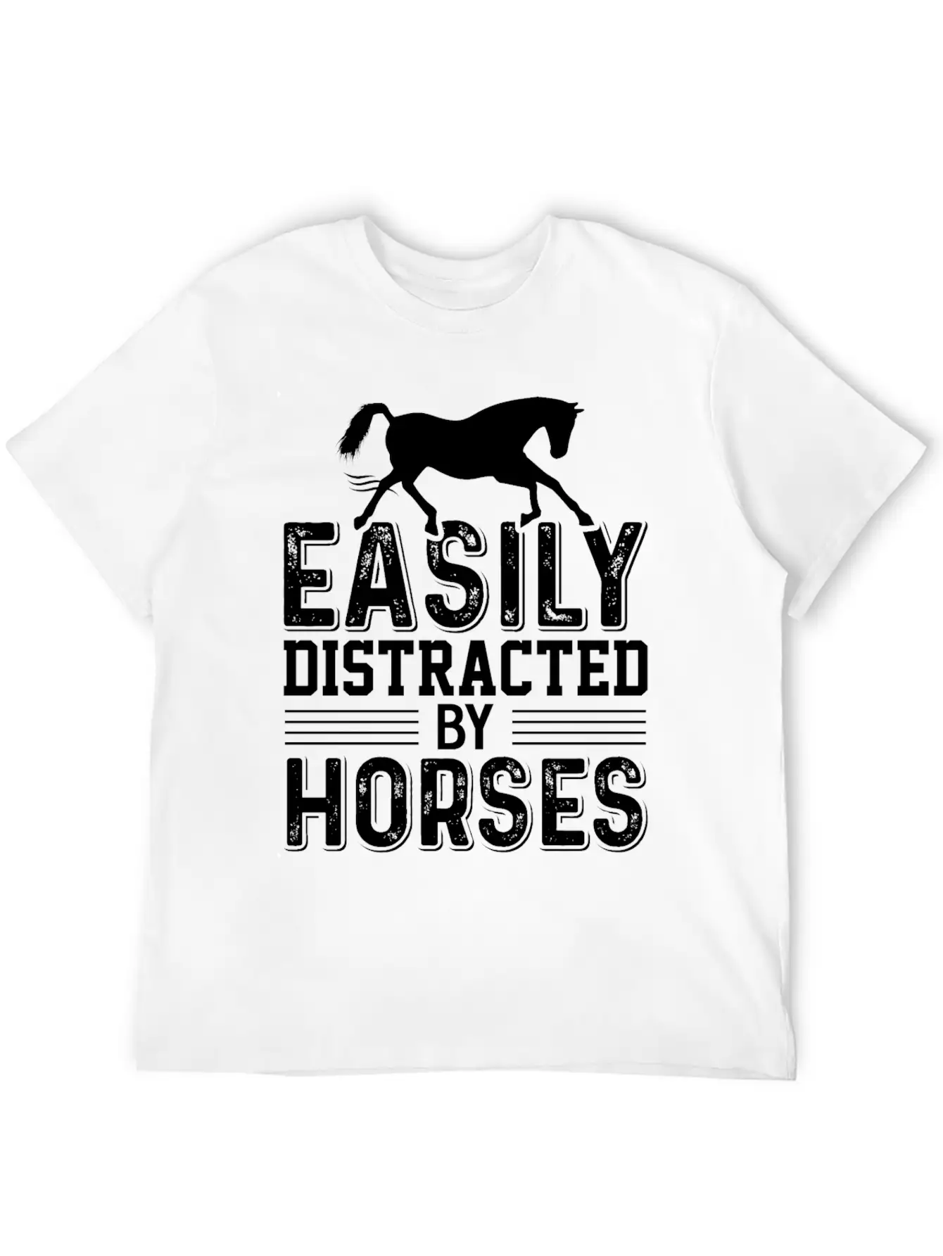 Horse Riding Easily Distracted By Horses Classic Cotton Tee – Unisex Comfort For Any Season