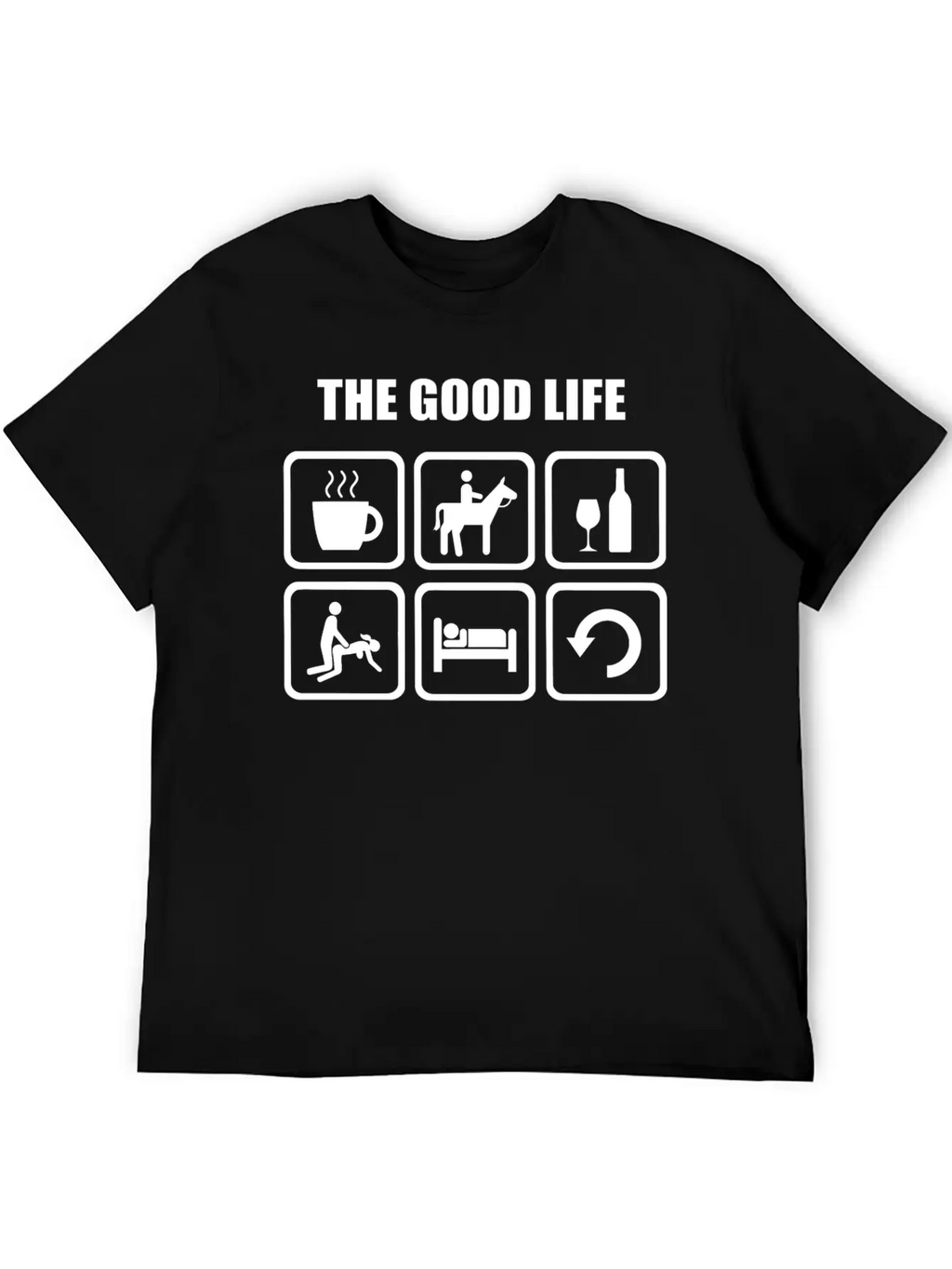 Horse Riding - The Good Life Horse Riding Relaxed Everyday Tee – Lightweight And Durable Cotton