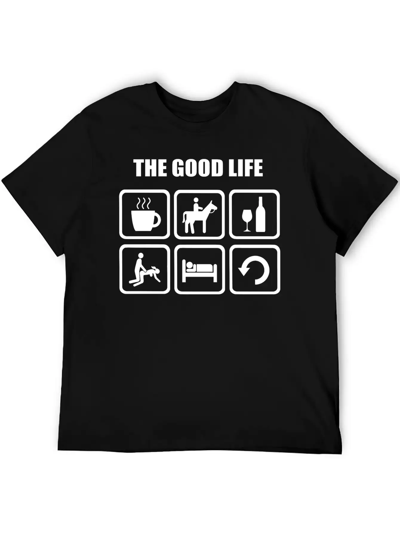 Horse Riding - The Good Life Horse Riding Relaxed Everyday Tee – Lightweight And Durable Cotton