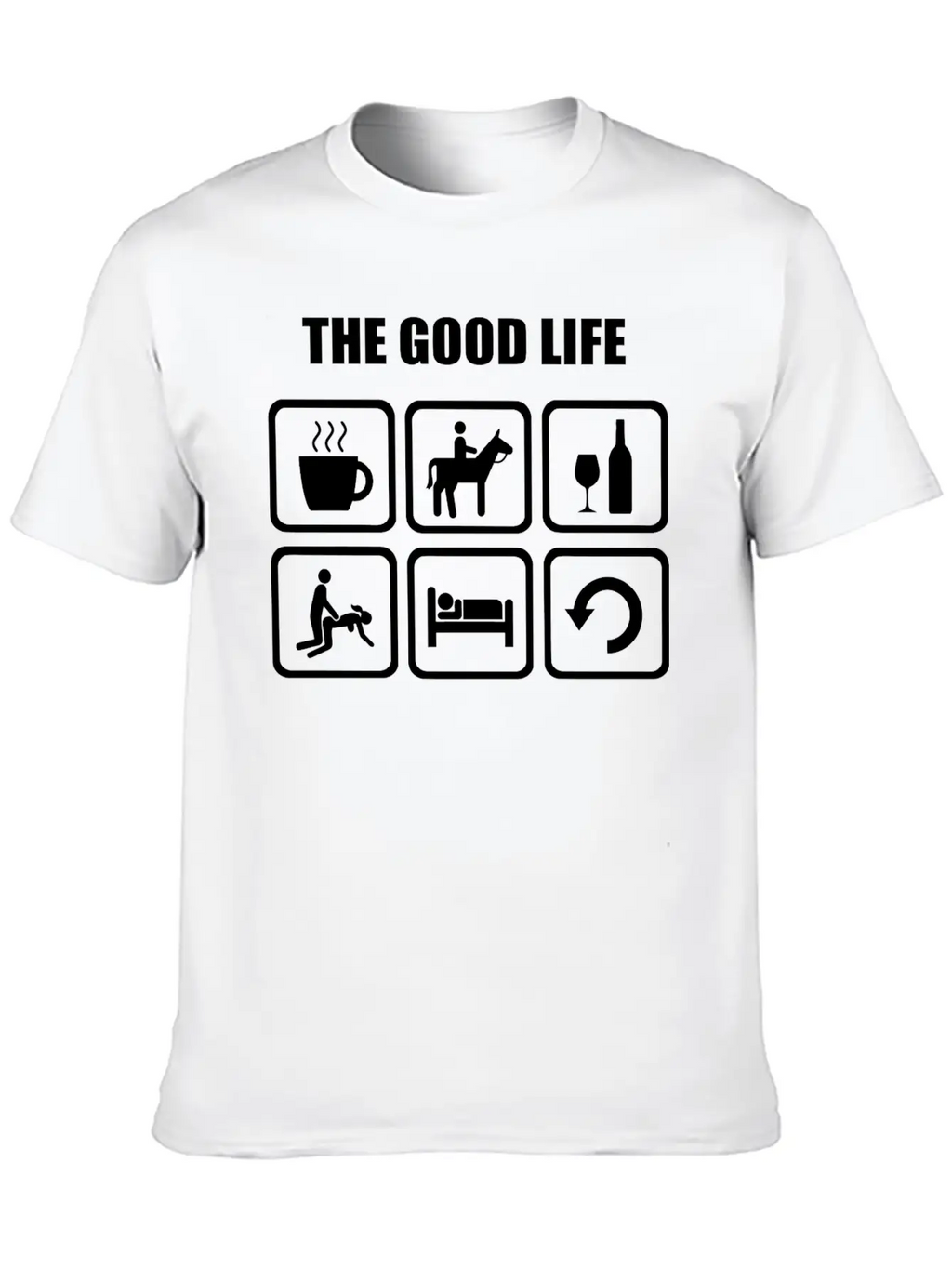 Horse Riding - The Good Life Horse Riding Relaxed Everyday Tee – Lightweight And Durable Cotton