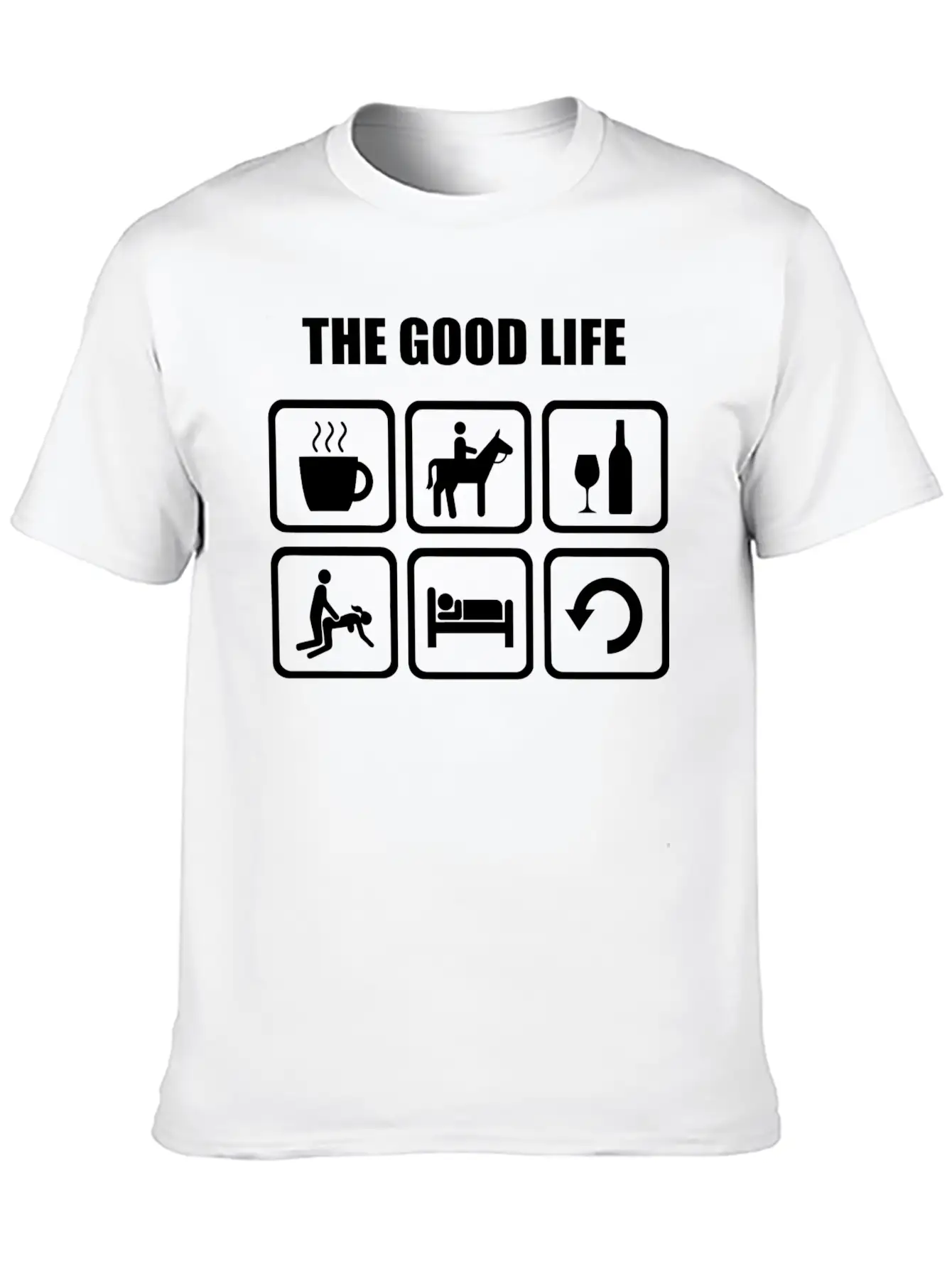 Horse Riding - The Good Life Horse Riding Relaxed Everyday Tee – Lightweight And Durable Cotton