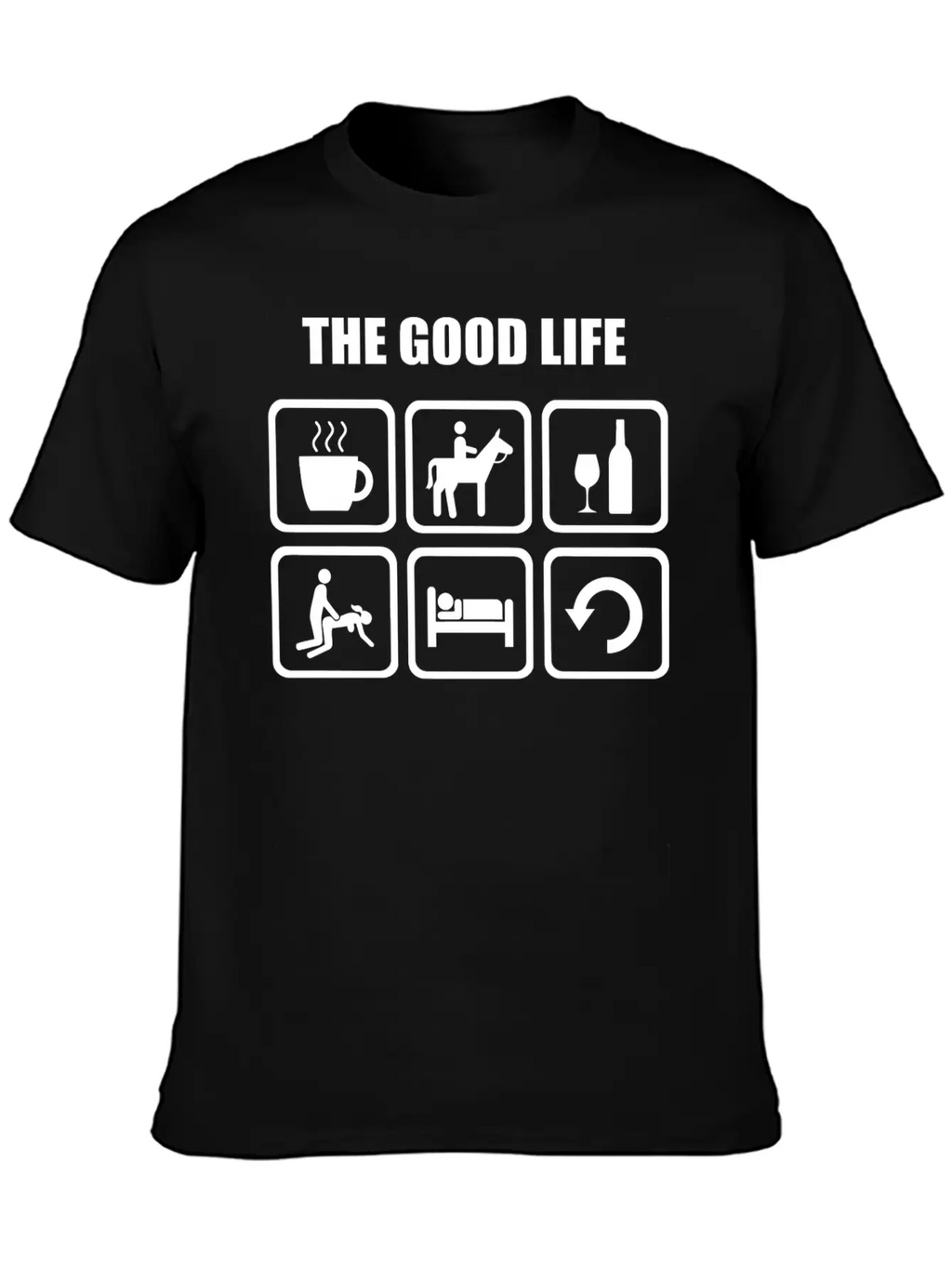 Horse Riding - The Good Life Horse Riding Relaxed Everyday Tee – Lightweight And Durable Cotton