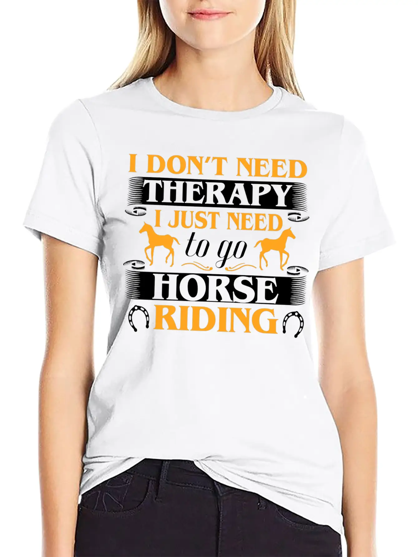 Horse Riding Therapy Stylish Everyday T-Shirt – Unisex Basic Cotton Tee