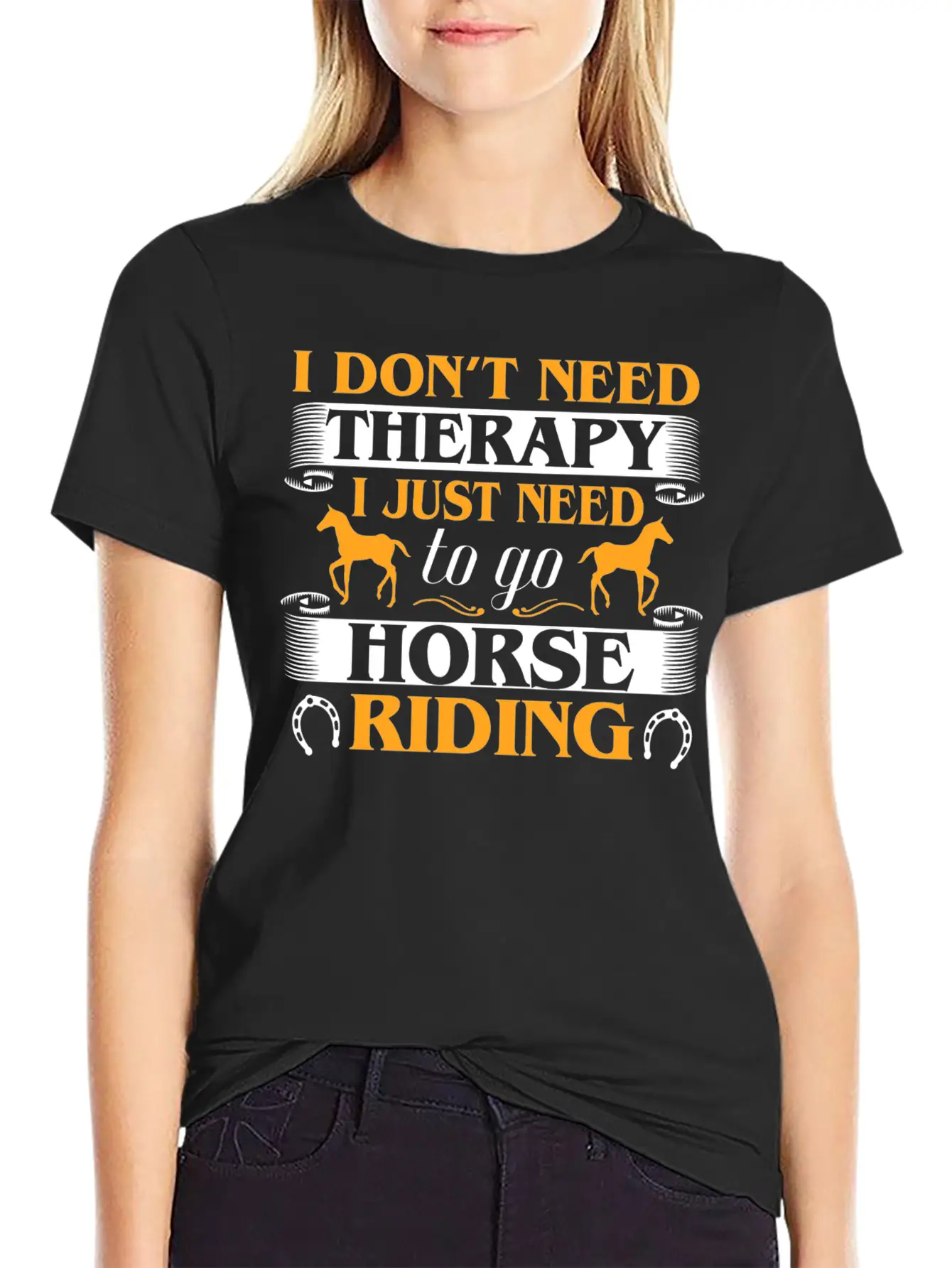 Horse Riding Therapy Stylish Everyday T-Shirt – Unisex Basic Cotton Tee