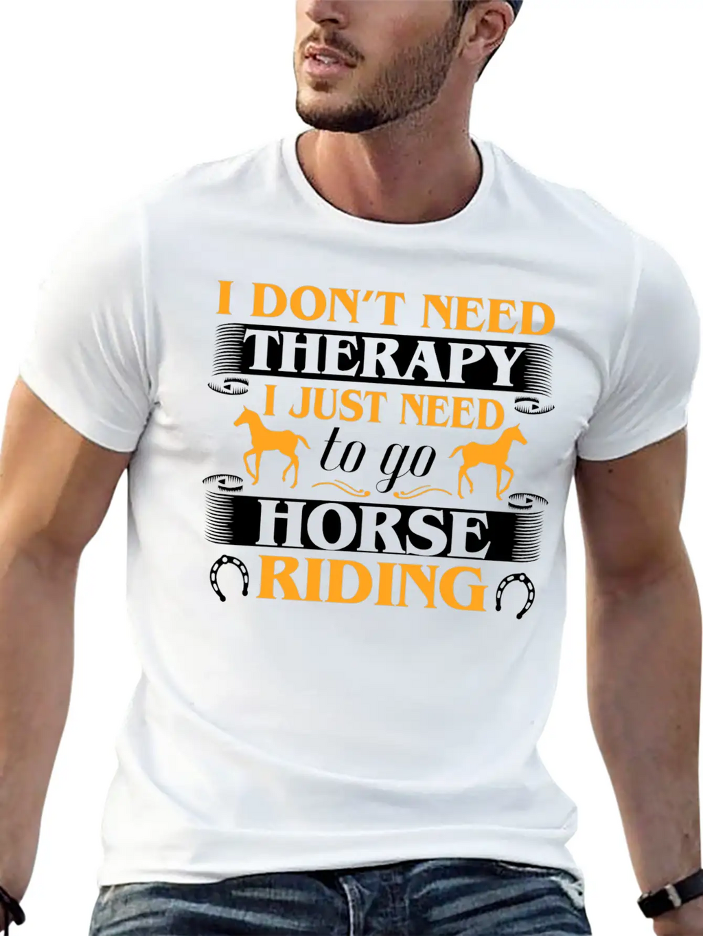Horse Riding Therapy Stylish Everyday T-Shirt – Unisex Basic Cotton Tee