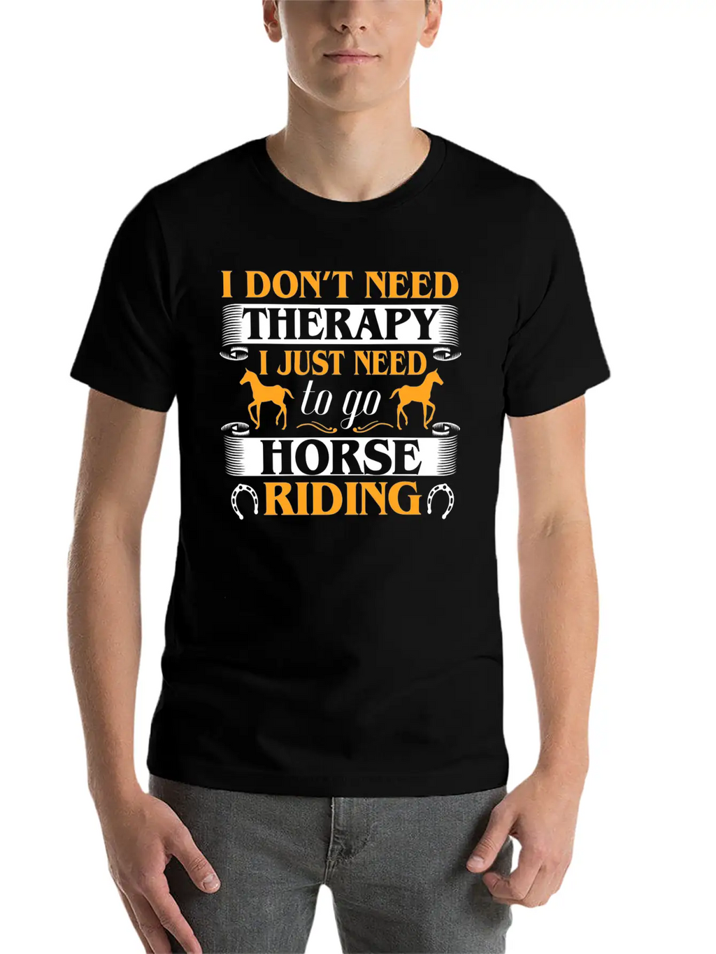 Horse Riding Therapy Stylish Everyday T-Shirt – Unisex Basic Cotton Tee