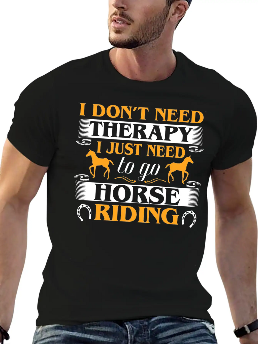 Horse Riding Therapy Stylish Everyday T-Shirt – Unisex Basic Cotton Tee