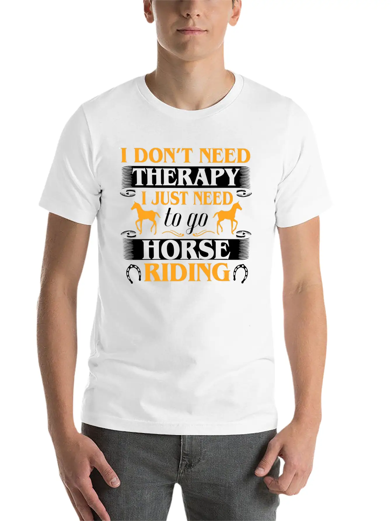Horse Riding Therapy Stylish Everyday T-Shirt – Unisex Basic Cotton Tee