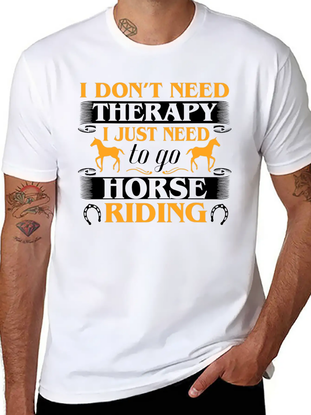 Horse Riding Therapy Stylish Everyday T-Shirt – Unisex Basic Cotton Tee