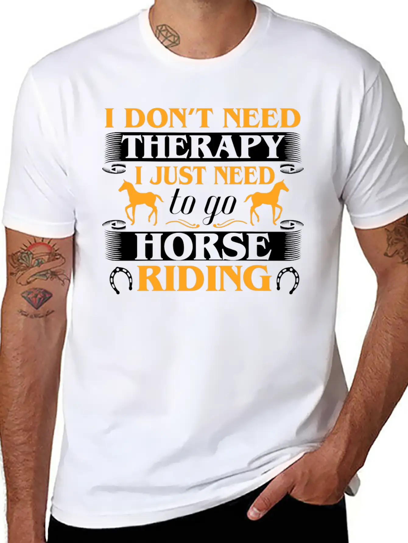 Horse Riding Therapy Stylish Everyday T-Shirt – Unisex Basic Cotton Tee