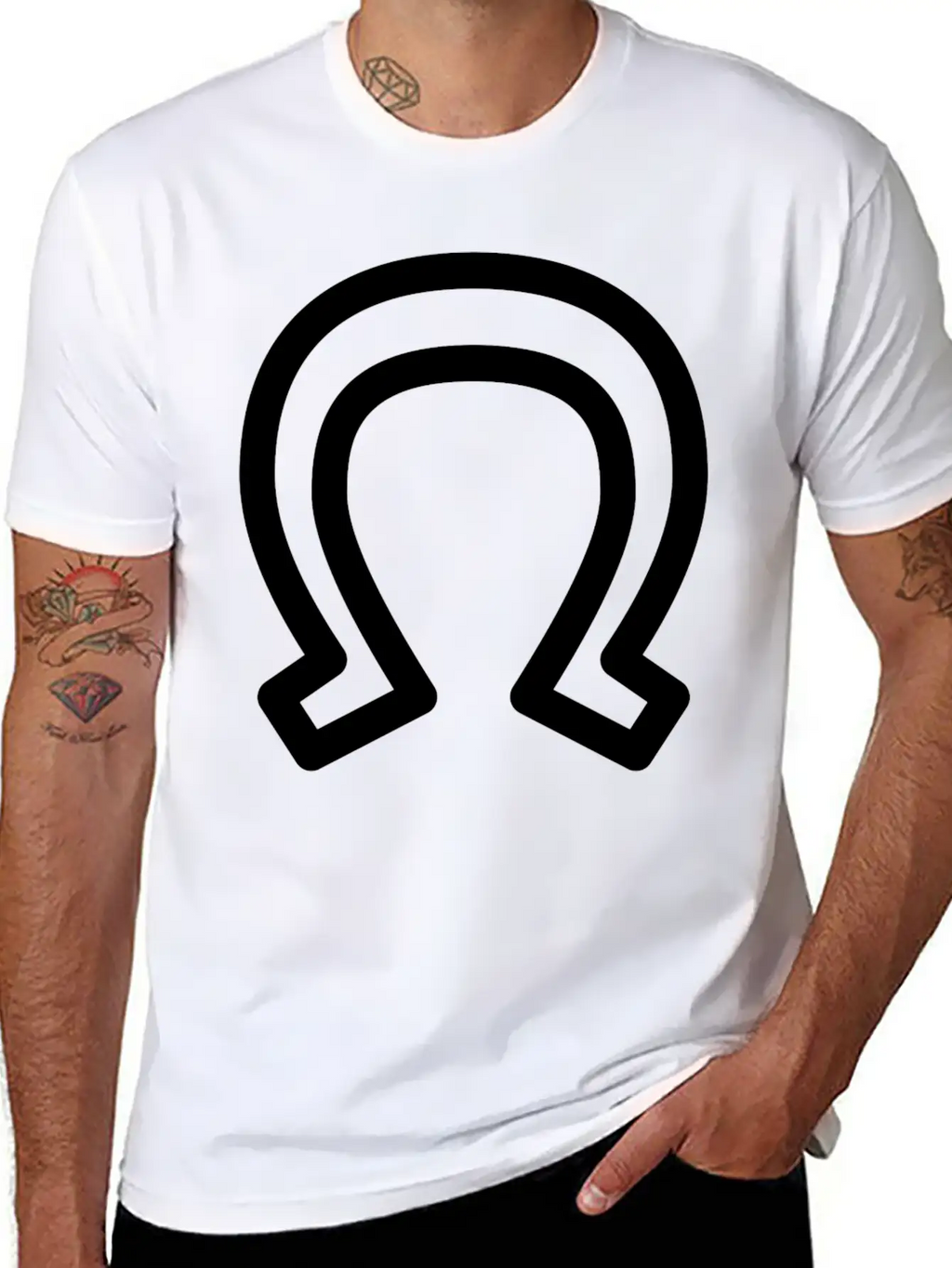 Horse Shoe, Lucky Charm Unisex Casual T-Shirt – Clean Design For Daily Comfort