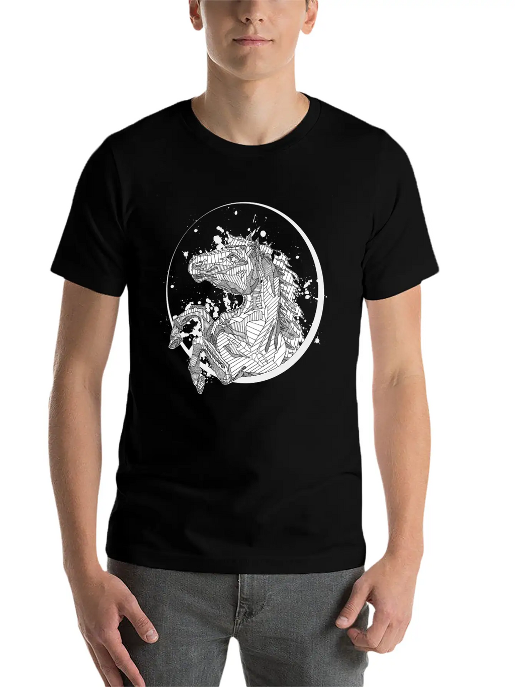 Horse Splatter Essential Cotton Tee For Daily Outfits – Unisex Style