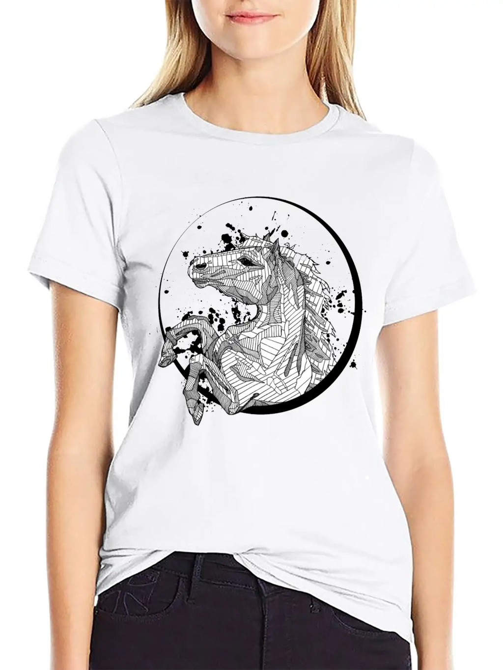 Horse Splatter Essential Cotton Tee For Daily Outfits – Unisex Style