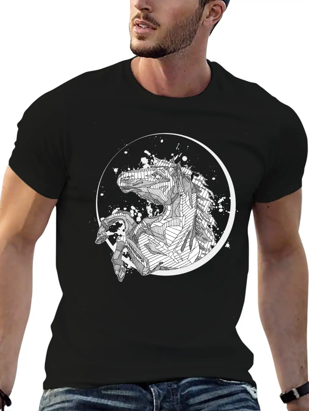 Horse Splatter Essential Cotton Tee For Daily Outfits – Unisex Style