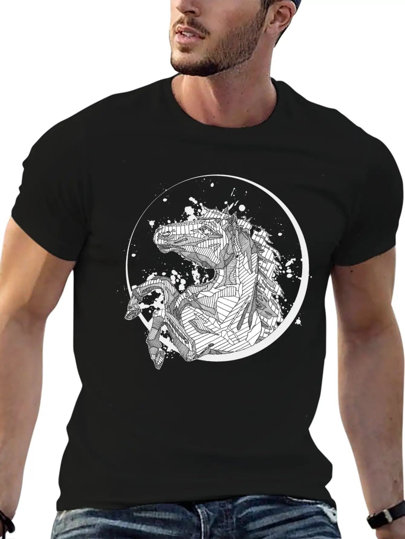 Horse Splatter Essential Cotton Tee For Daily Outfits – Unisex Style