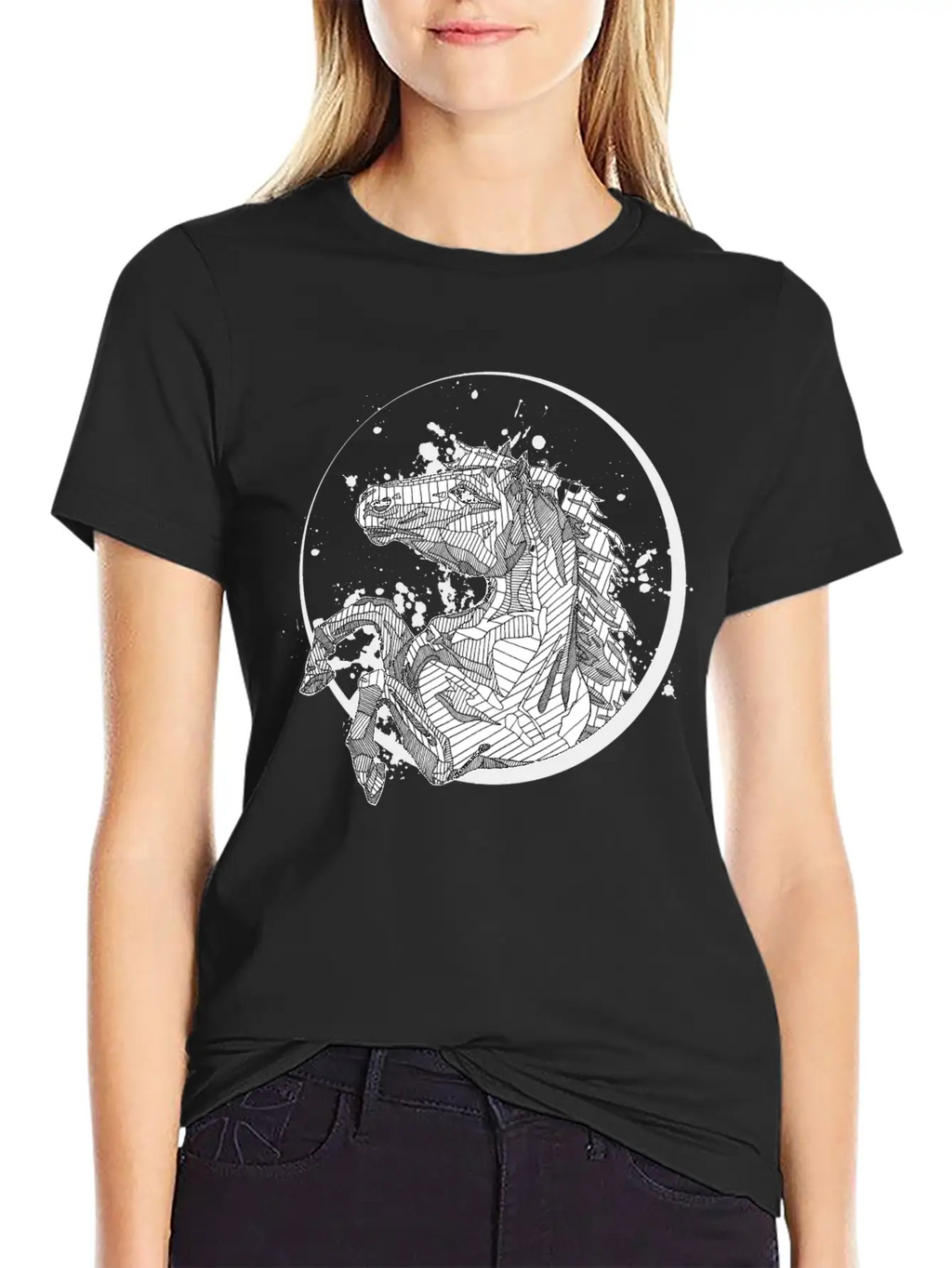 Horse Splatter Essential Cotton Tee For Daily Outfits – Unisex Style