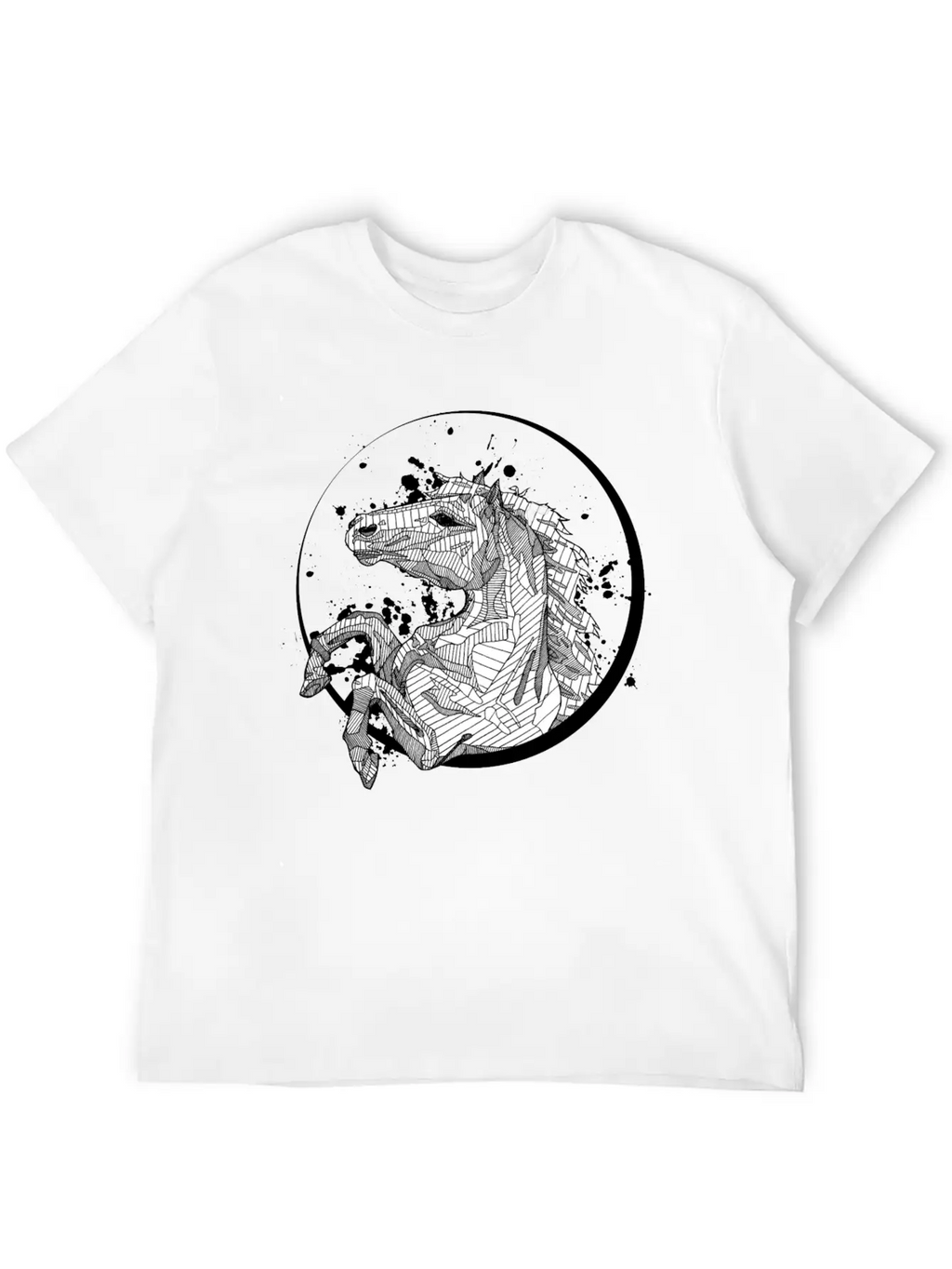 Horse Splatter Essential Cotton Tee For Daily Outfits – Unisex Style