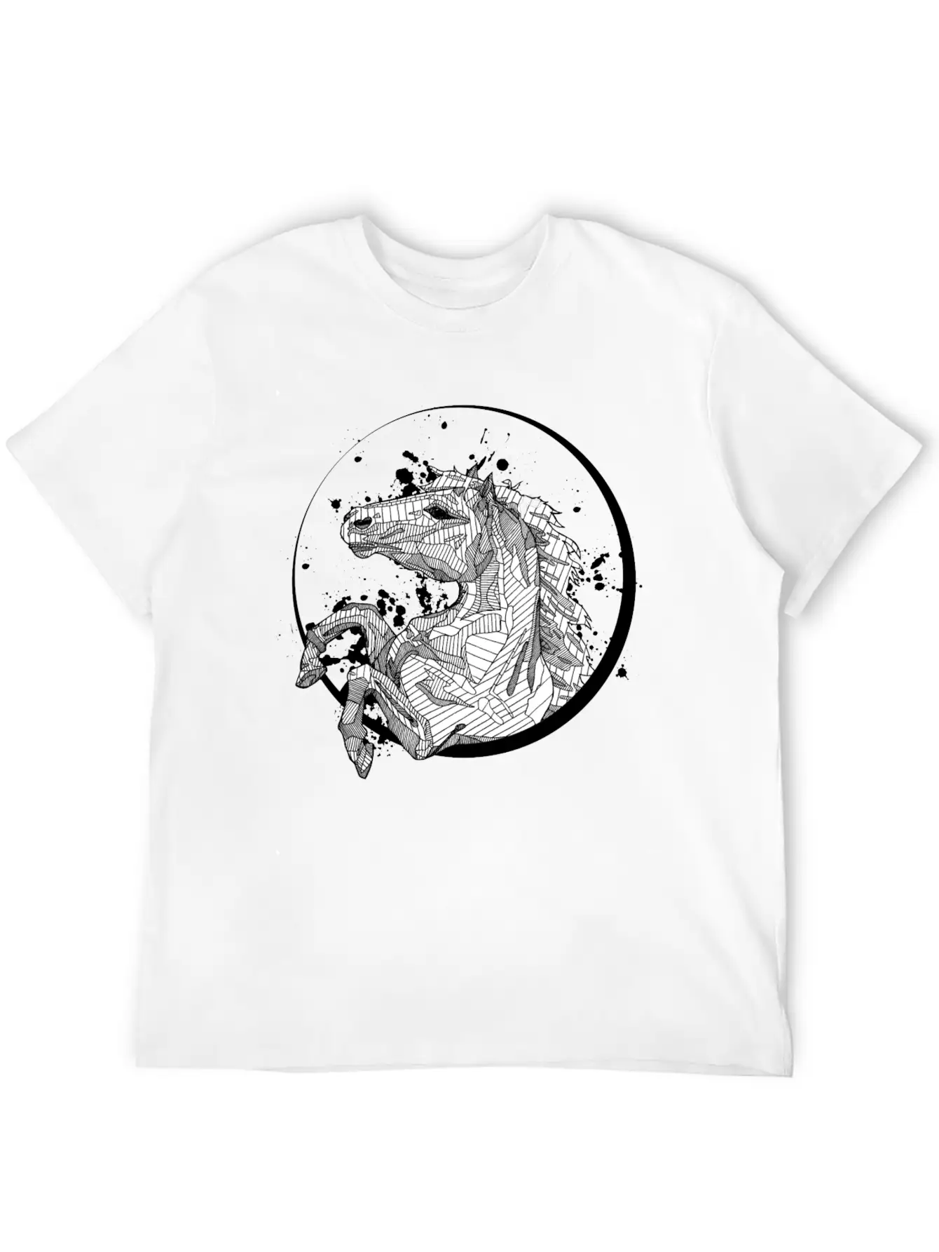Horse Splatter Essential Cotton Tee For Daily Outfits – Unisex Style