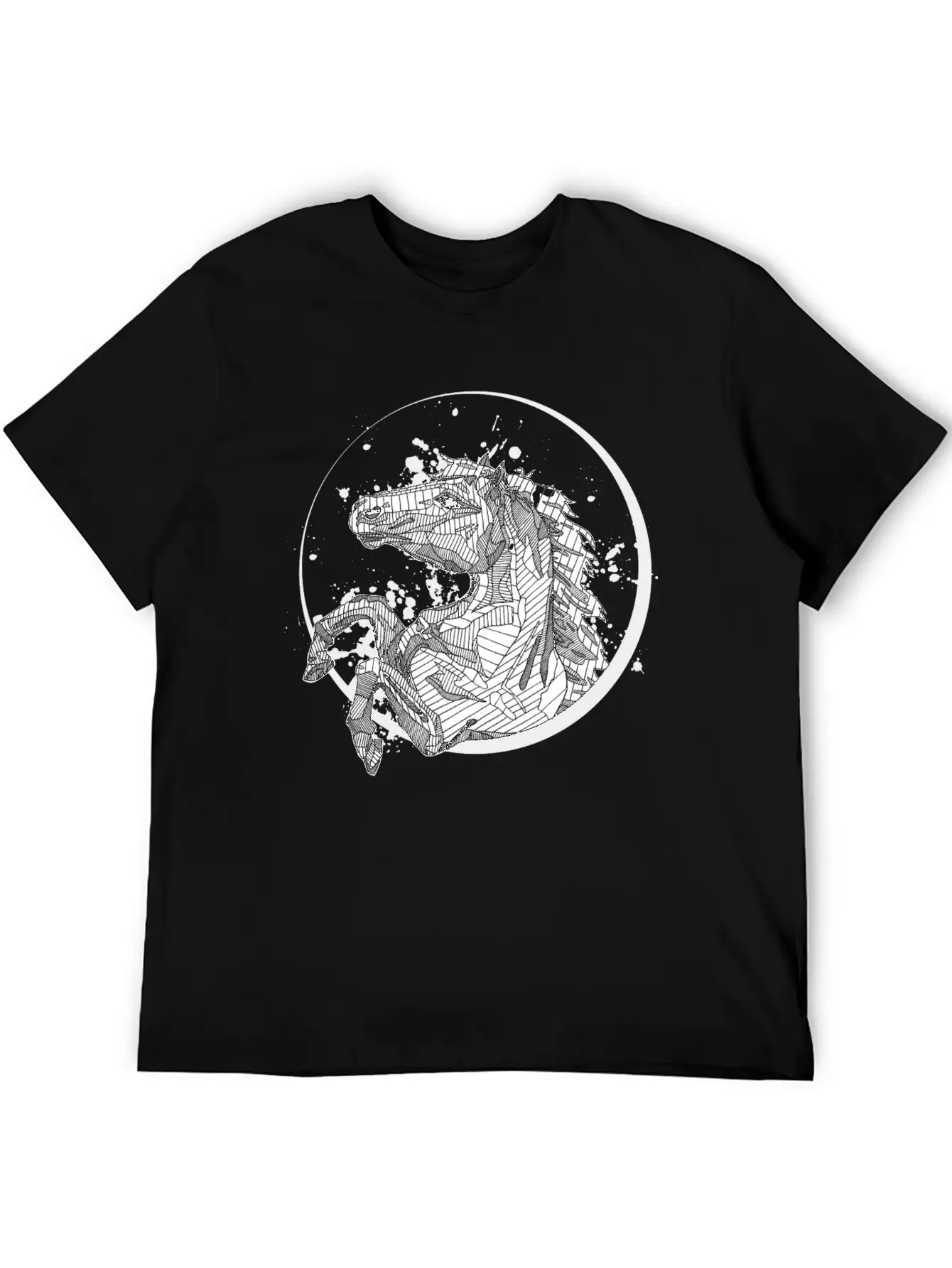 Horse Splatter Essential Cotton Tee For Daily Outfits – Unisex Style