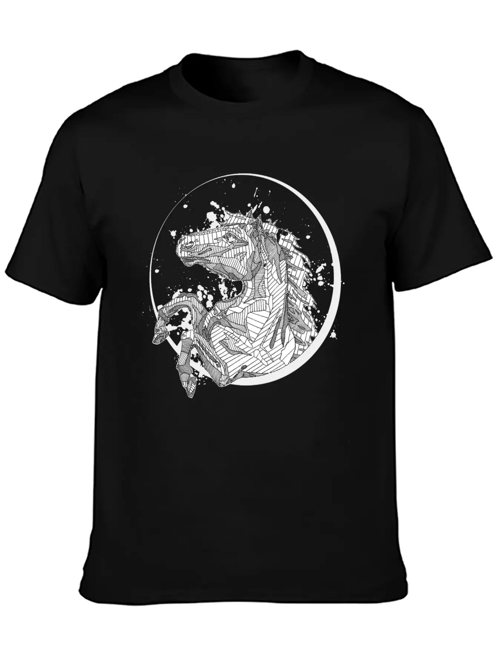 Horse Splatter Essential Cotton Tee For Daily Outfits – Unisex Style