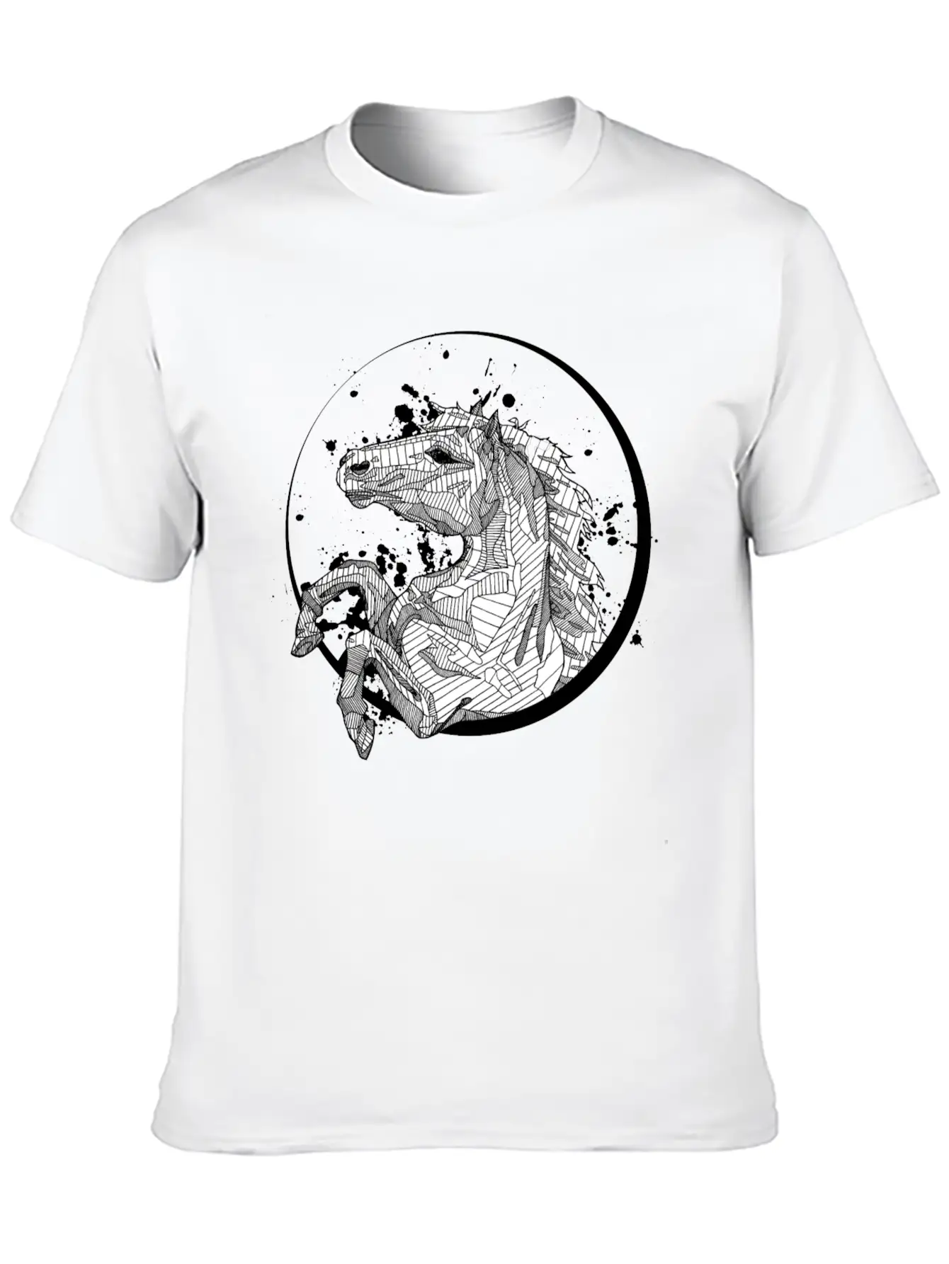 Horse Splatter Essential Cotton Tee For Daily Outfits – Unisex Style
