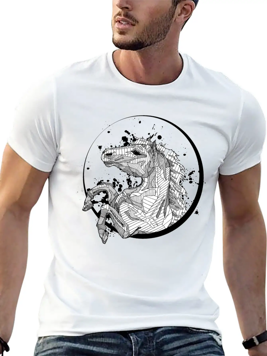 Horse Splatter Essential Cotton Tee For Daily Outfits – Unisex Style