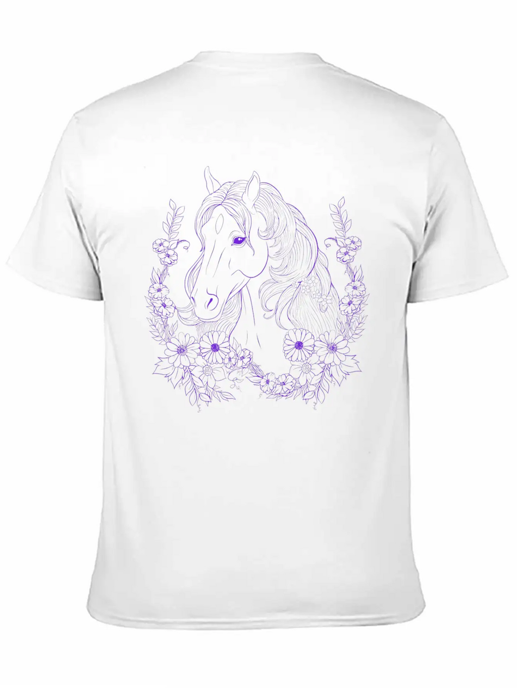 Horse With Florals Timeless Short Sleeve Tee – Comfy And Minimalist Design