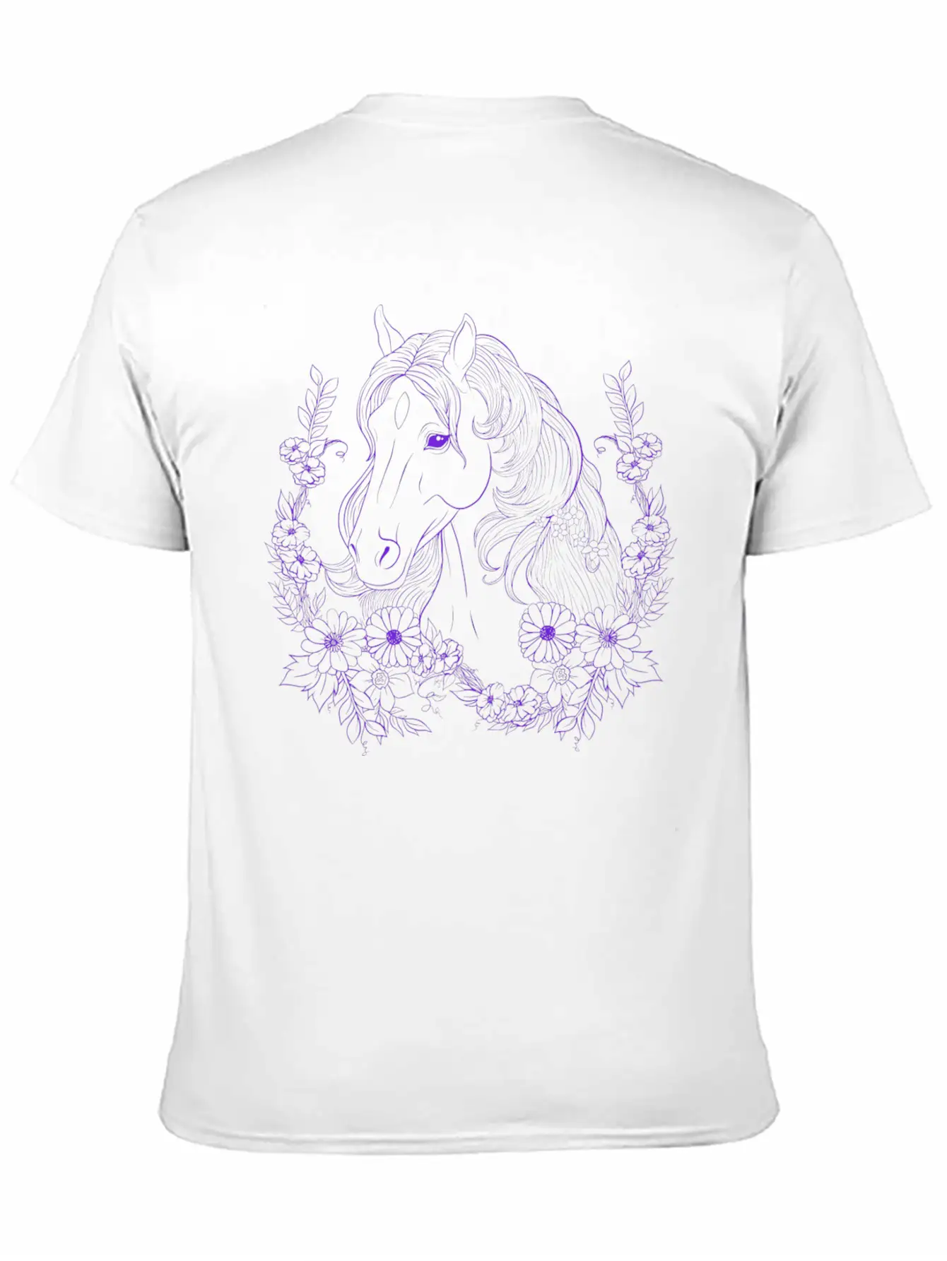 Horse With Florals Timeless Short Sleeve Tee – Comfy And Minimalist Design