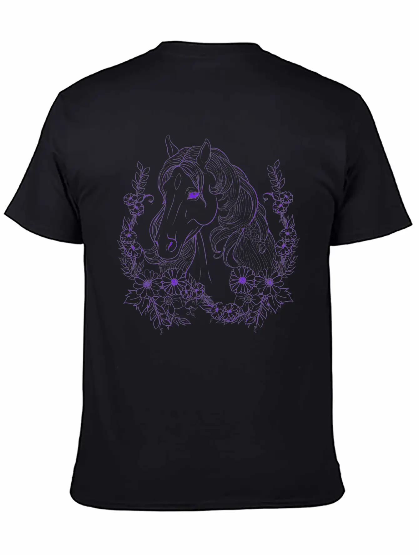 Horse With Florals Timeless Short Sleeve Tee – Comfy And Minimalist Design