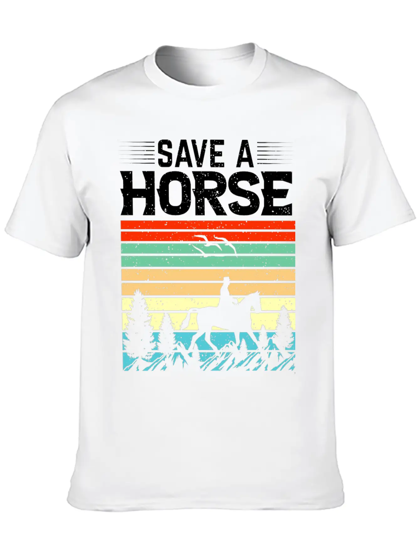 Horses, Horse Lovers Beautiful Design Quote. Breathable Soft Cotton T-Shirt – Timeless Casual Look