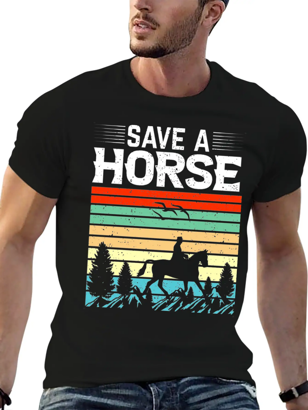 Horses, Horse Lovers Beautiful Design Quote. Breathable Soft Cotton T-Shirt – Timeless Casual Look
