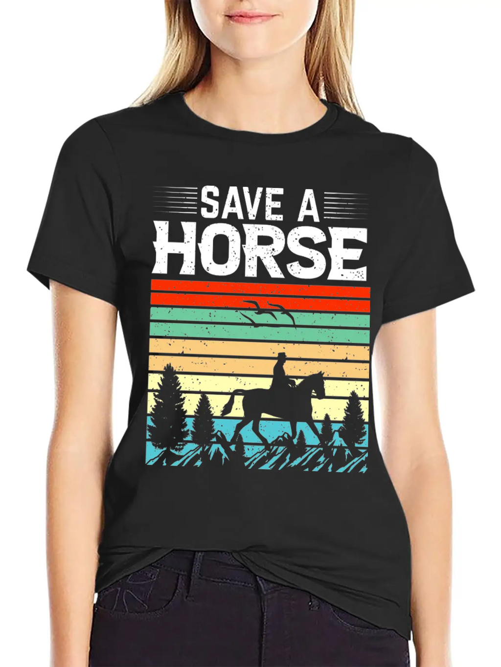 Horses, Horse Lovers Beautiful Design Quote. Breathable Soft Cotton T-Shirt – Timeless Casual Look