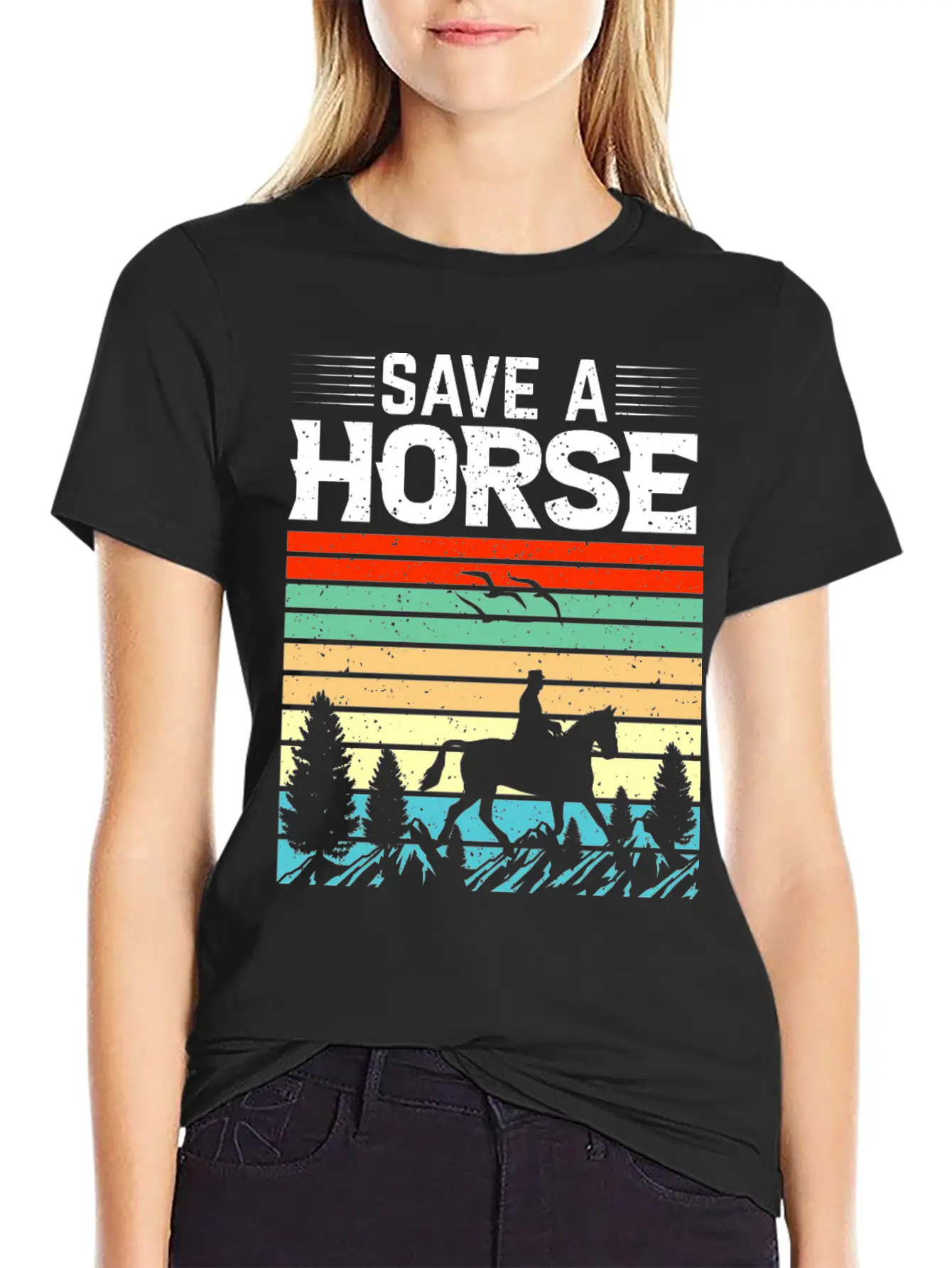Horses, Horse Lovers Beautiful Design Quote. Breathable Soft Cotton T-Shirt – Timeless Casual Look