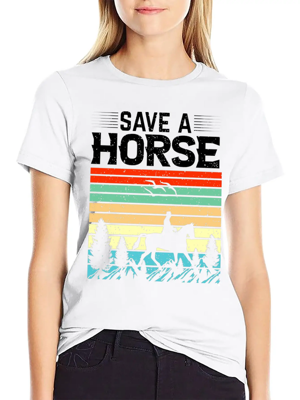 Horses, Horse Lovers Beautiful Design Quote. Breathable Soft Cotton T-Shirt – Timeless Casual Look