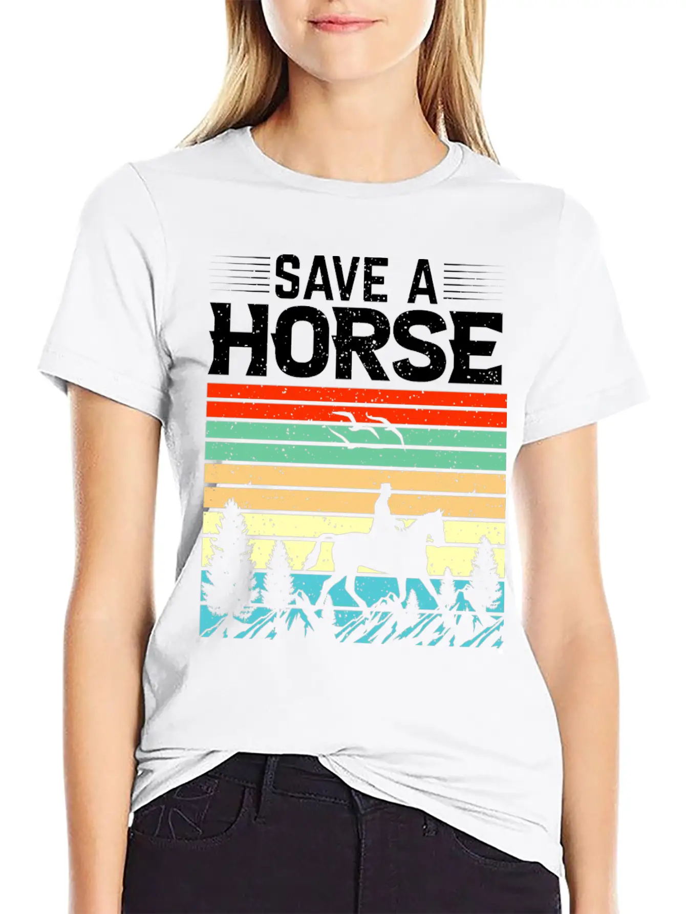 Horses, Horse Lovers Beautiful Design Quote. Breathable Soft Cotton T-Shirt – Timeless Casual Look