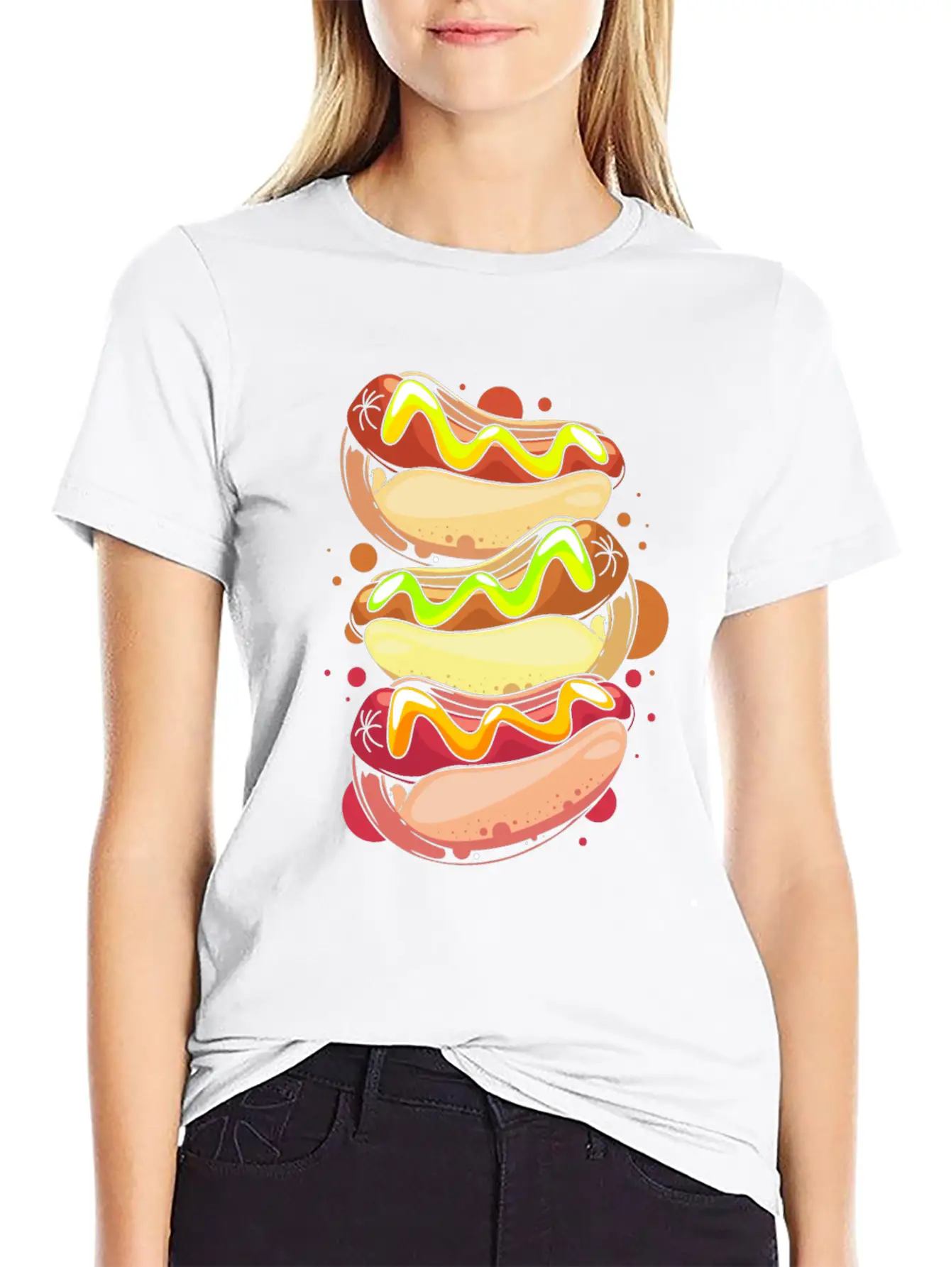 Hot Dog Lover Fast Food Foodie Hotdog Relaxed Everyday Tee – Lightweight And Durable Cotton