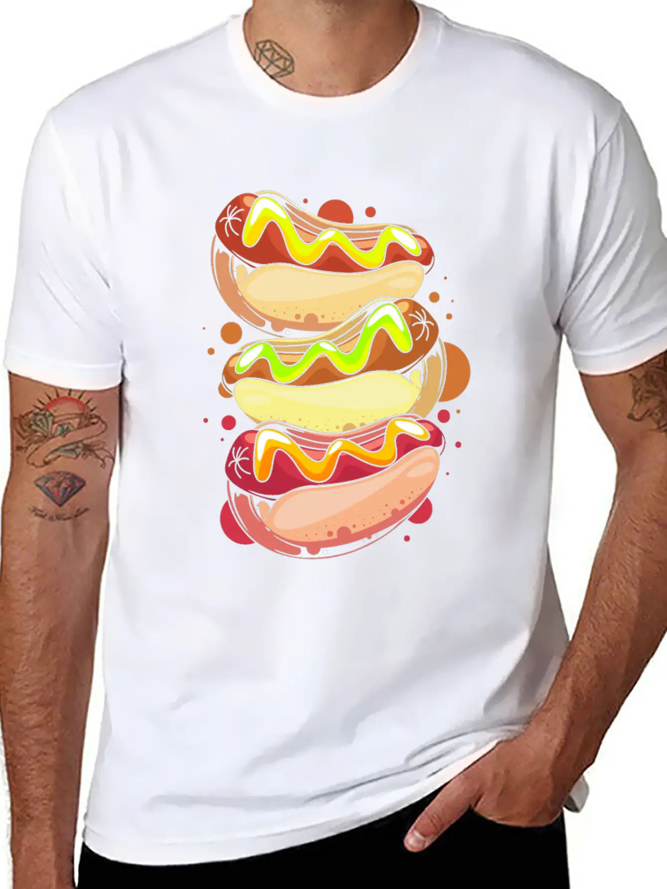 Hot Dog Lover Fast Food Foodie Hotdog Relaxed Everyday Tee – Lightweight And Durable Cotton