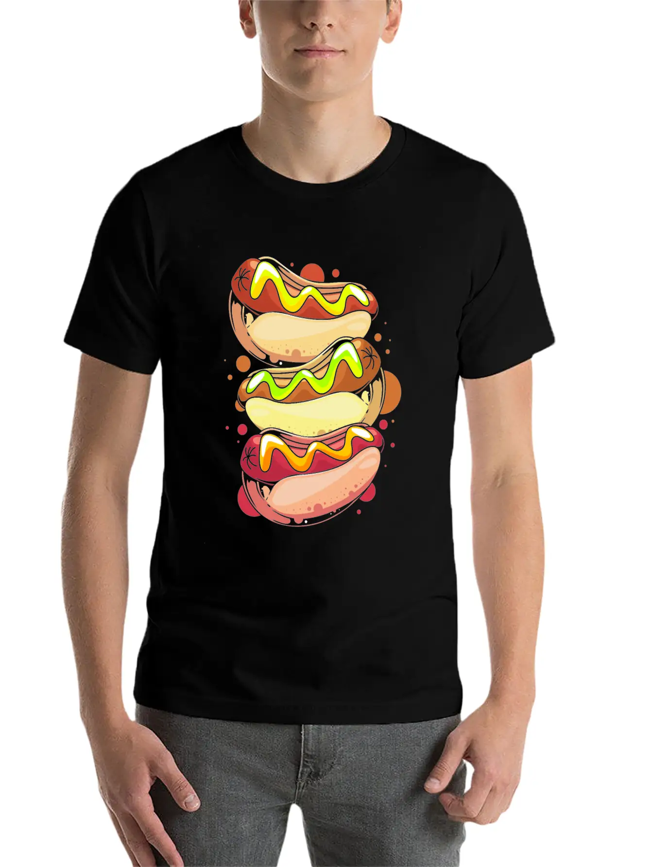 Hot Dog Lover Fast Food Foodie Hotdog Relaxed Everyday Tee – Lightweight And Durable Cotton