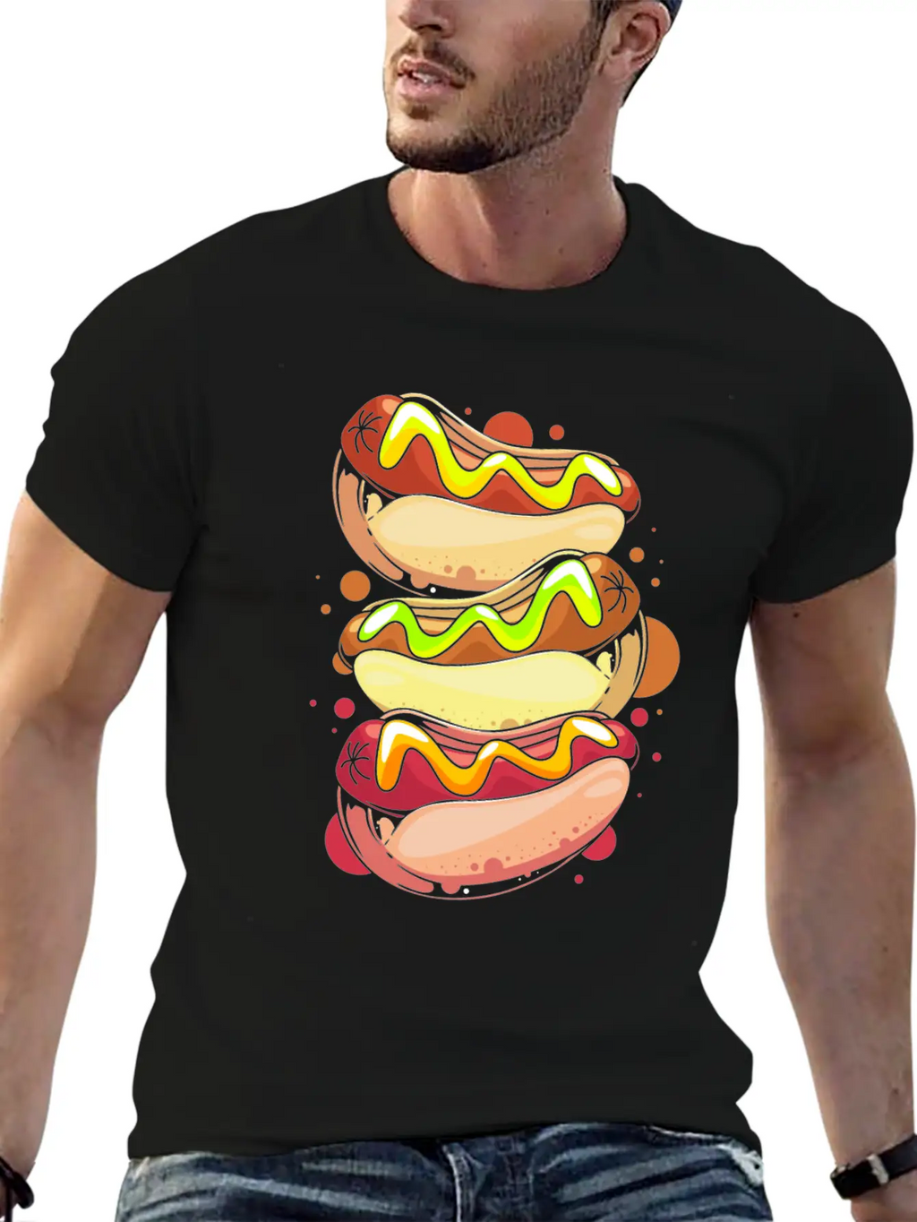 Hot Dog Lover Fast Food Foodie Hotdog Relaxed Everyday Tee – Lightweight And Durable Cotton