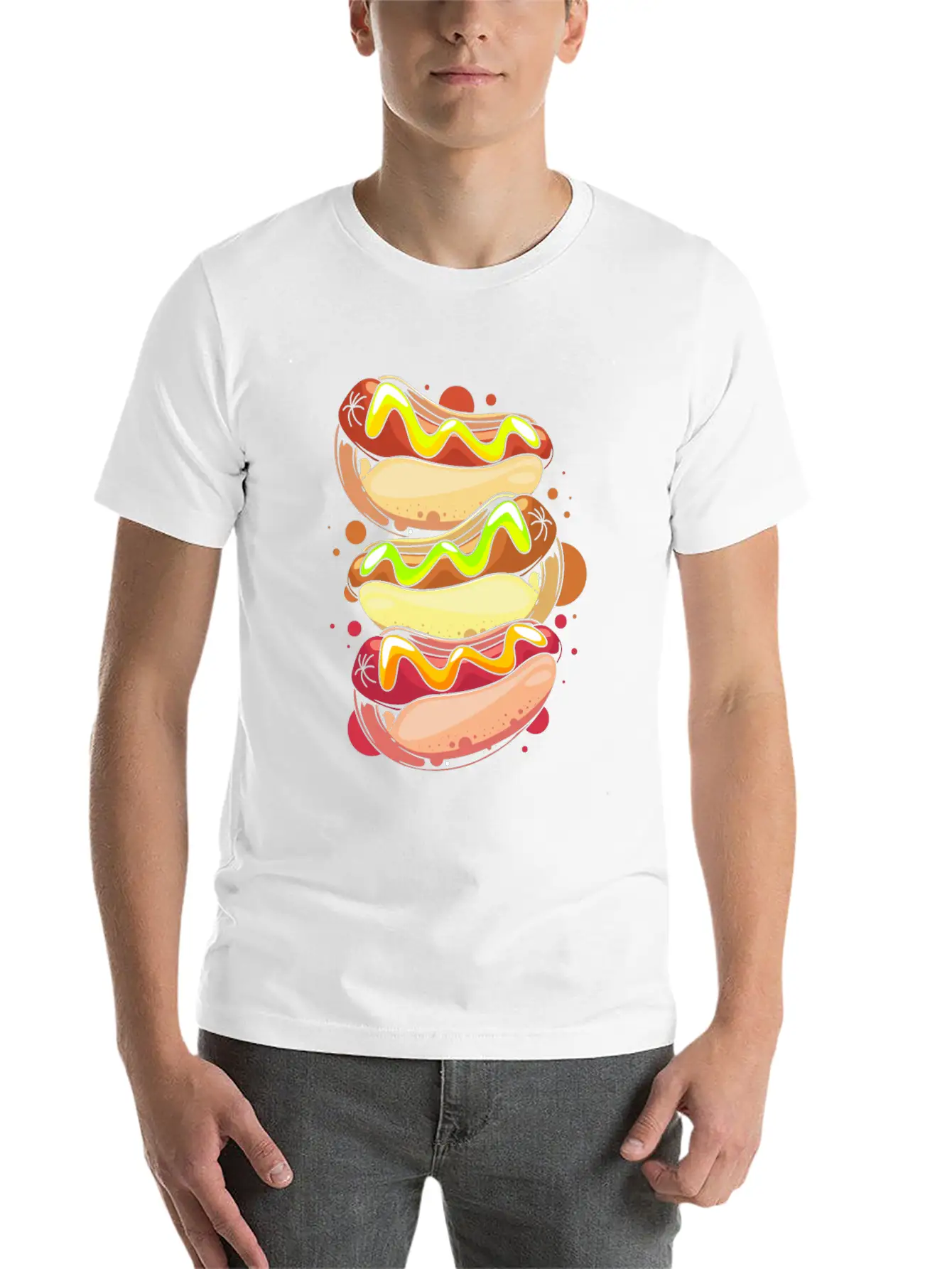 Hot Dog Lover Fast Food Foodie Hotdog Relaxed Everyday Tee – Lightweight And Durable Cotton