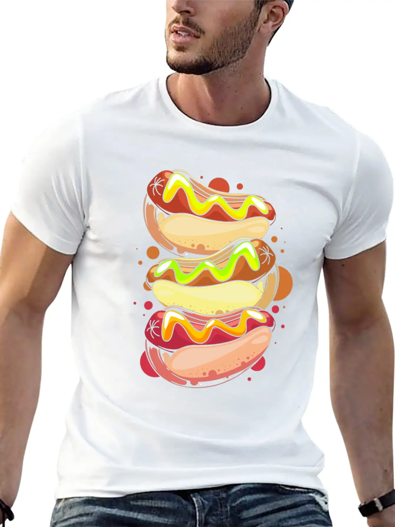 Hot Dog Lover Fast Food Foodie Hotdog Relaxed Everyday Tee – Lightweight And Durable Cotton