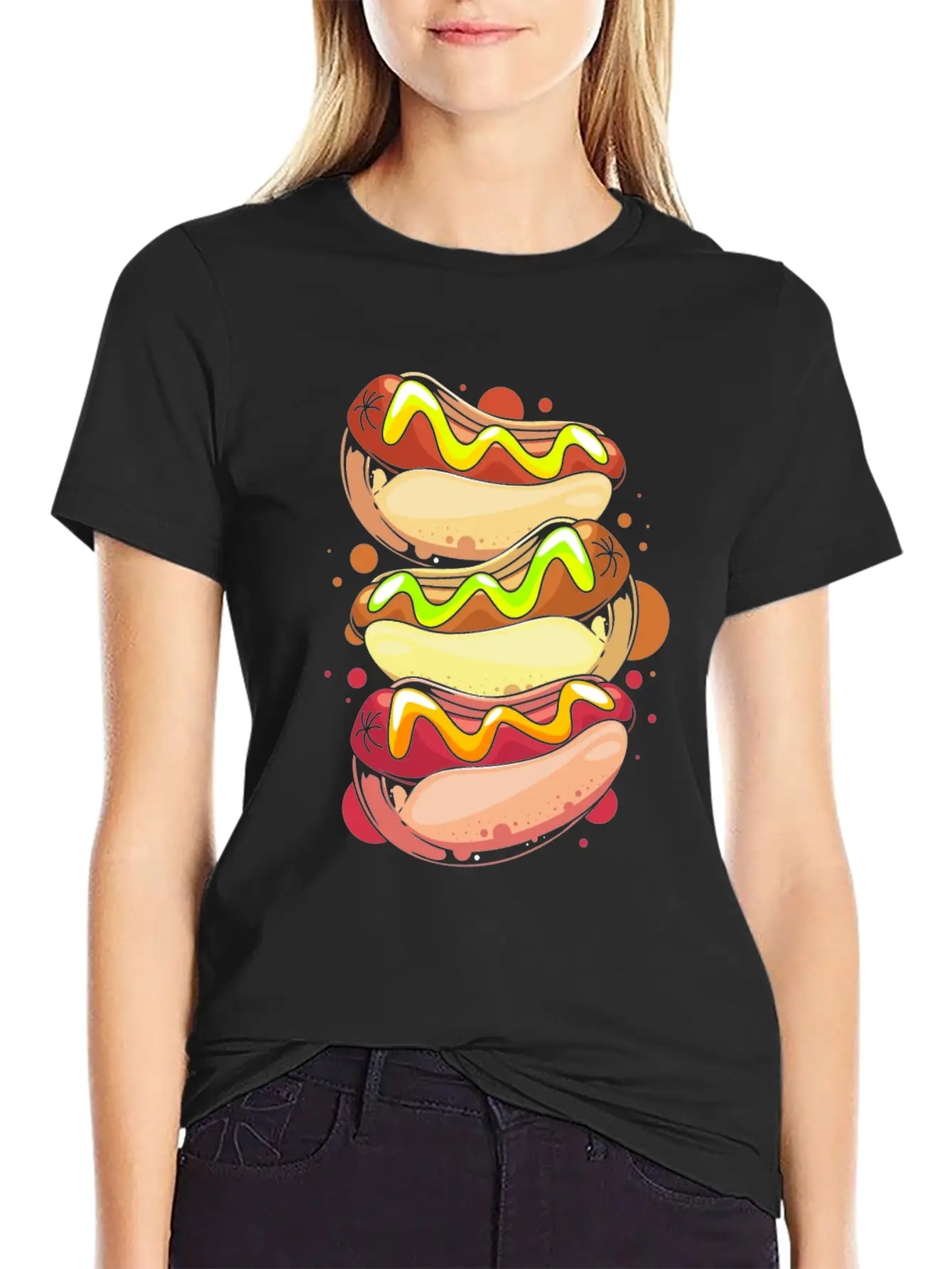 Hot Dog Lover Fast Food Foodie Hotdog Relaxed Everyday Tee – Lightweight And Durable Cotton