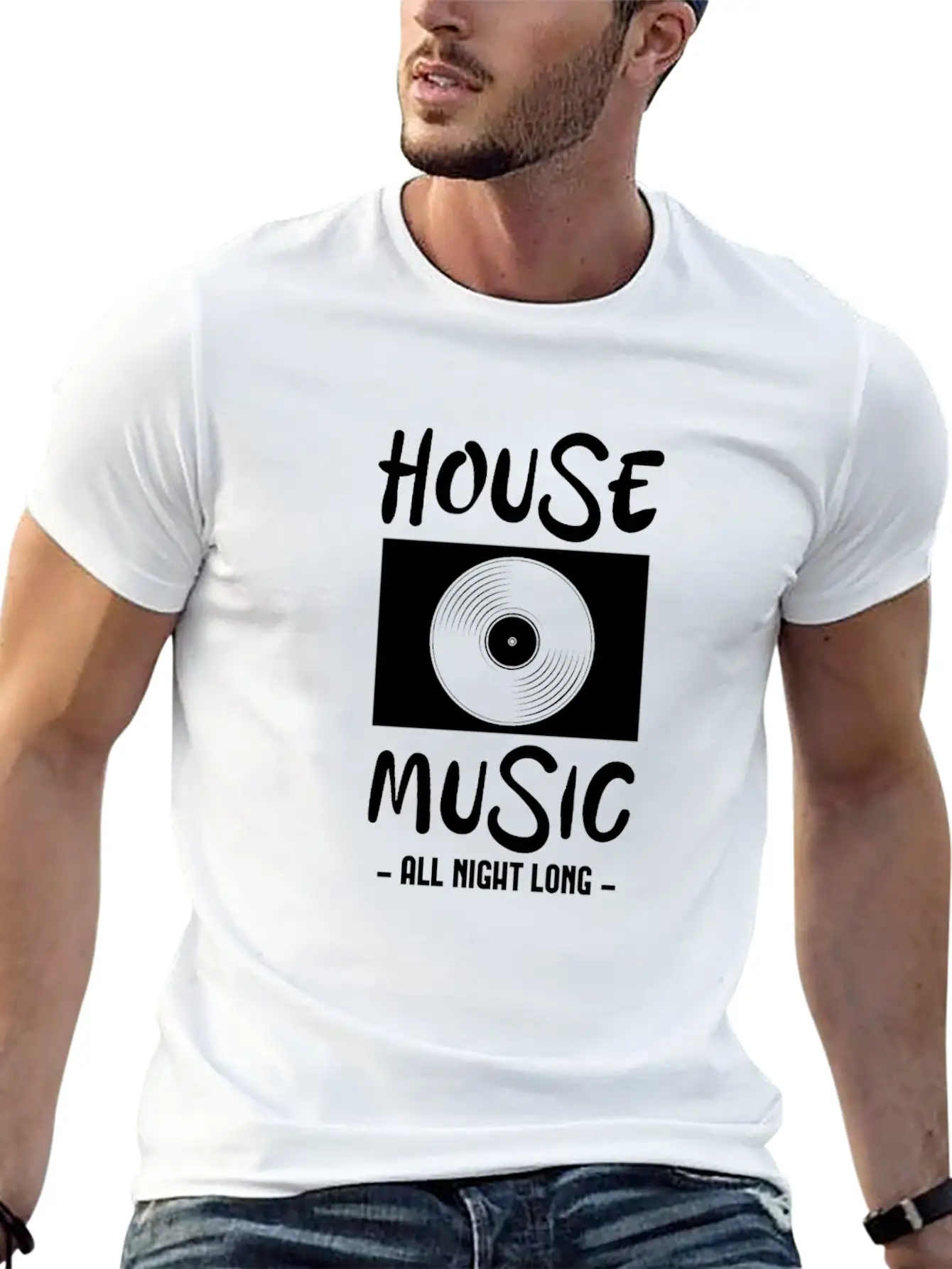 House Music All Night Long Breathable Soft Cotton T-Shirt – Timeless Casual Look